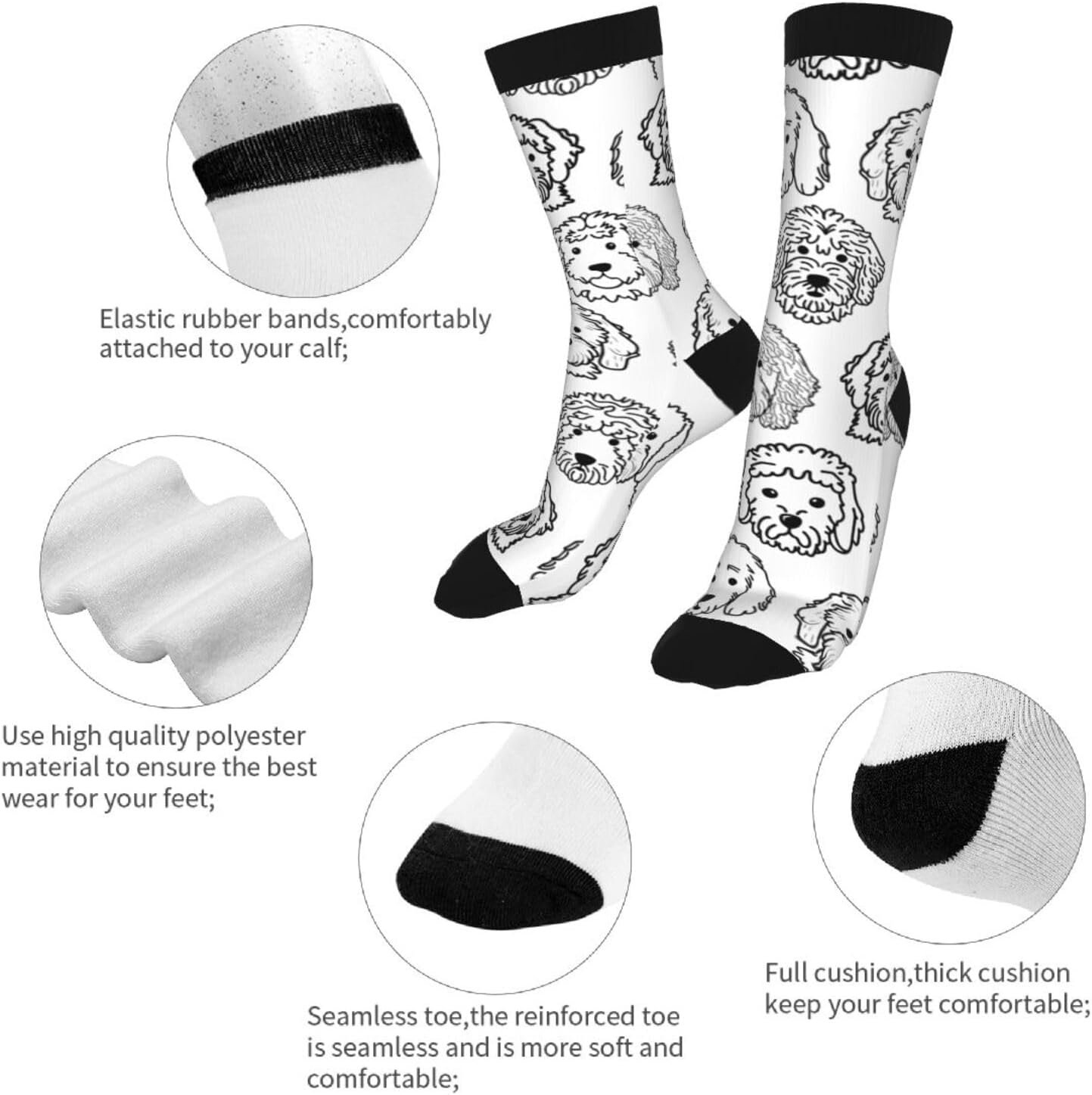 Yoga French Bulldog Unisex Funny Novelty Socks, Funky Crazy Cool Crew Dress Socks - Image 7