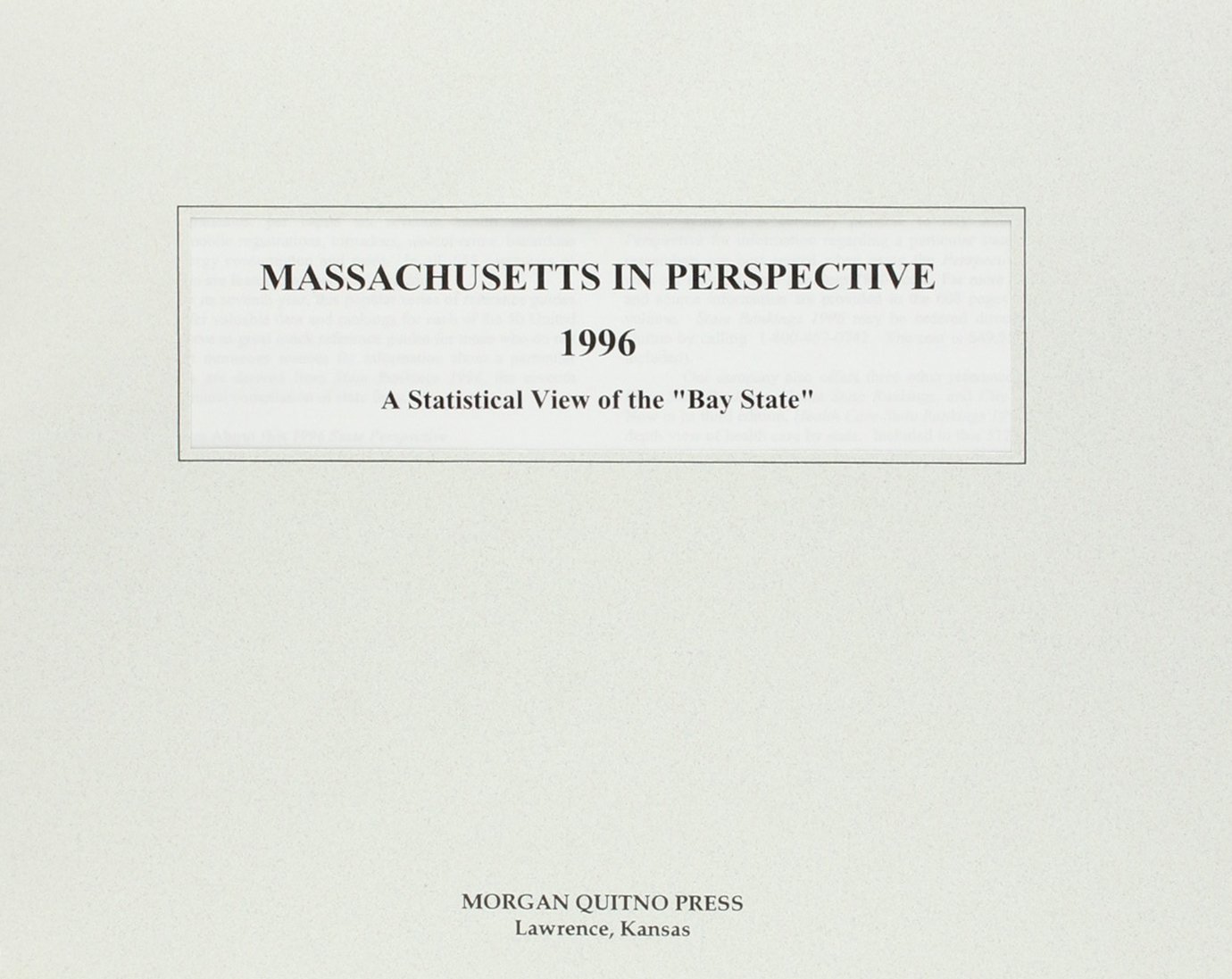 Massachusetts in Perspective 1996 Kathleen O'Leary,
