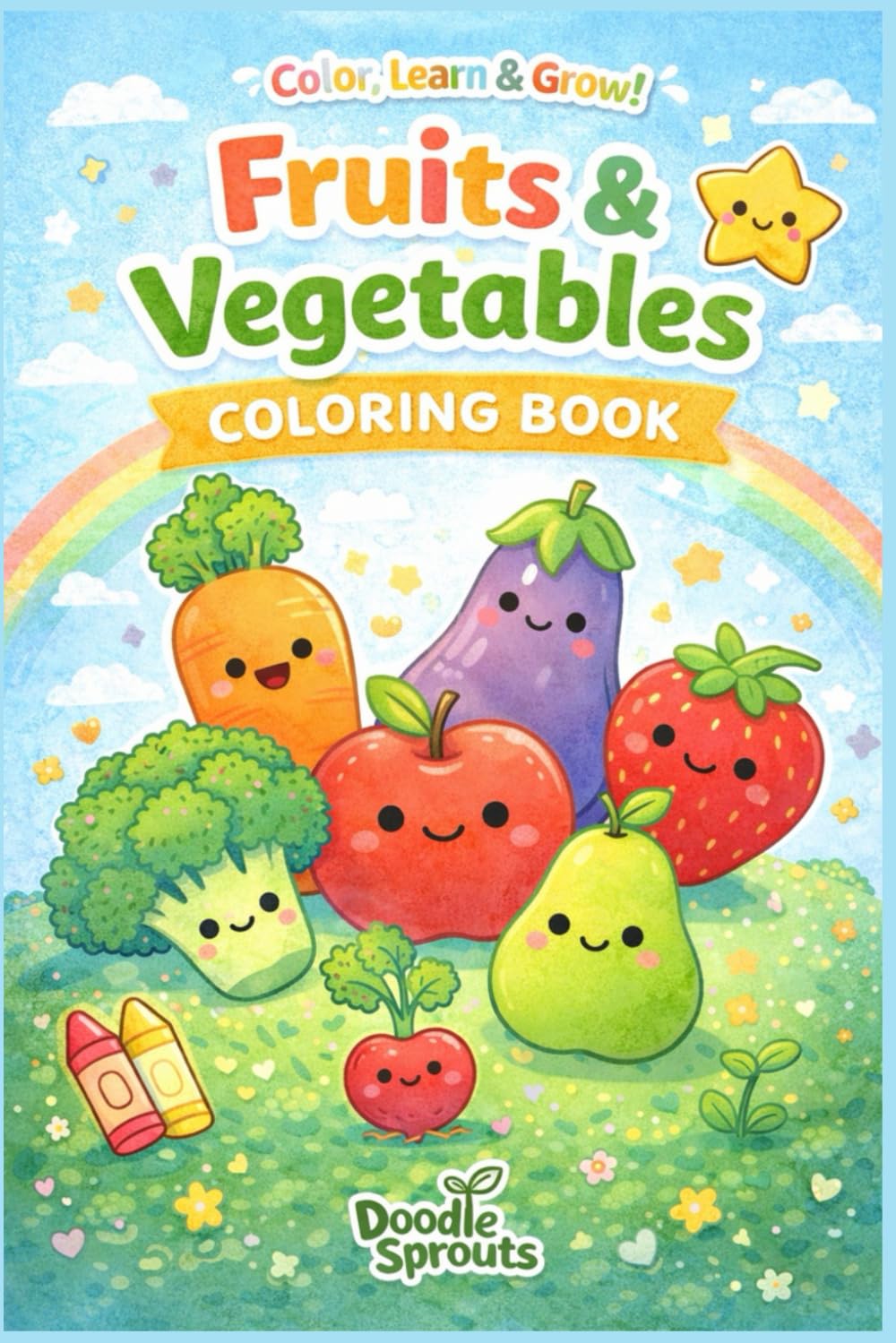 Fruits & Vegetables Coloring Book for Kids