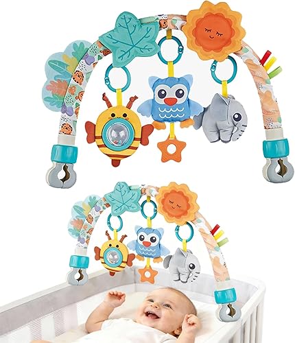 Miniatura 15 de Pau1Hami1ton Juguetes de arco de cochecito de bebé, juguetes de asiento de automóvil, barra de juguete rebotador/móvil para moisés, juguetes