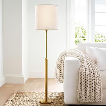 White Linen Tall Drum Lampshade, 11 Top x 11 Bottom x 12 High Lamp Shade, Lamp Shade Replacement for Table and Floor Lamps, Pendant Light,Handcrafted Lampshade,Easy Assembly
