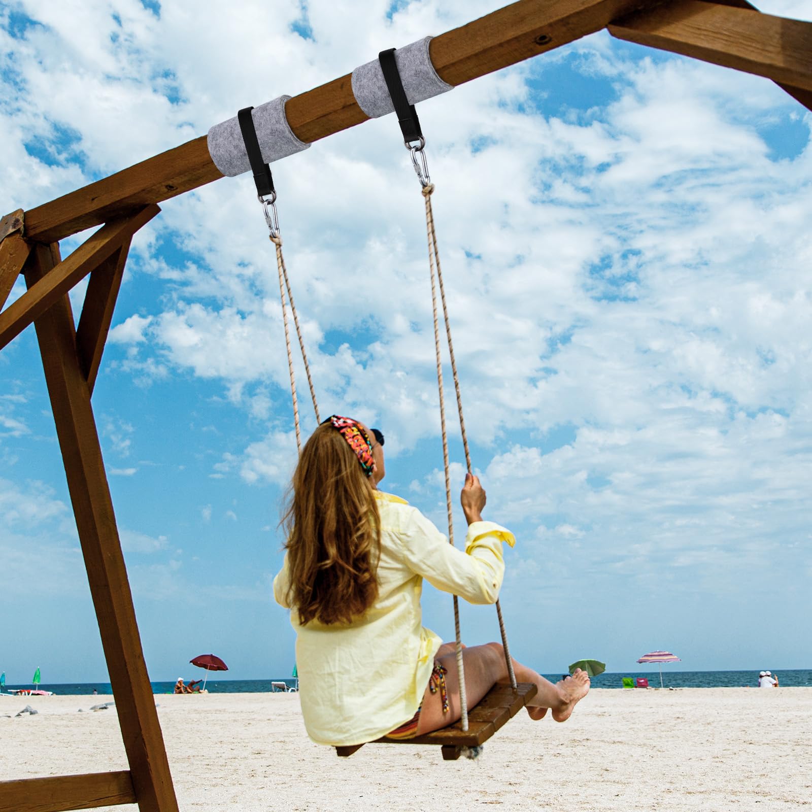 Sangle Hamac, Sangle Balancoire Suspendu 2X150Cm, Fixation De