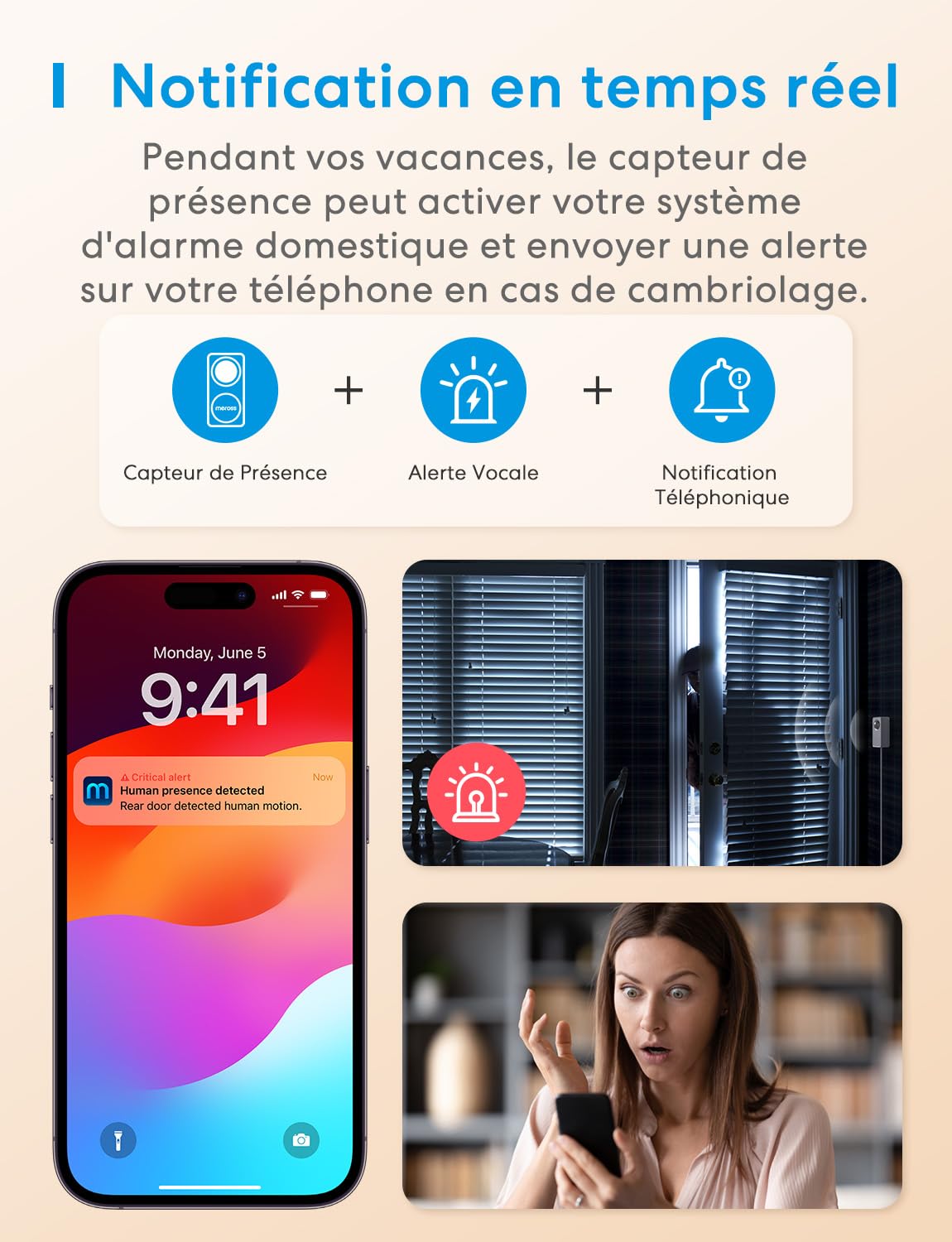 Meross Matter Détecteur de Présence Intelligent, Détecteur de Mouvement