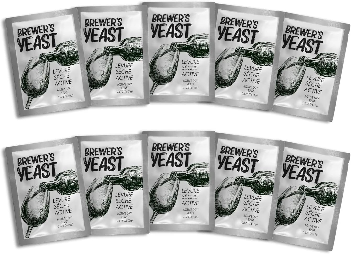 BAKE KING Brewer's Yeast for Making Wine 5gm | Fast Fermentation Wine Yeast | High Tolerance 15% V/V | 5 Sachets of 5gm Each