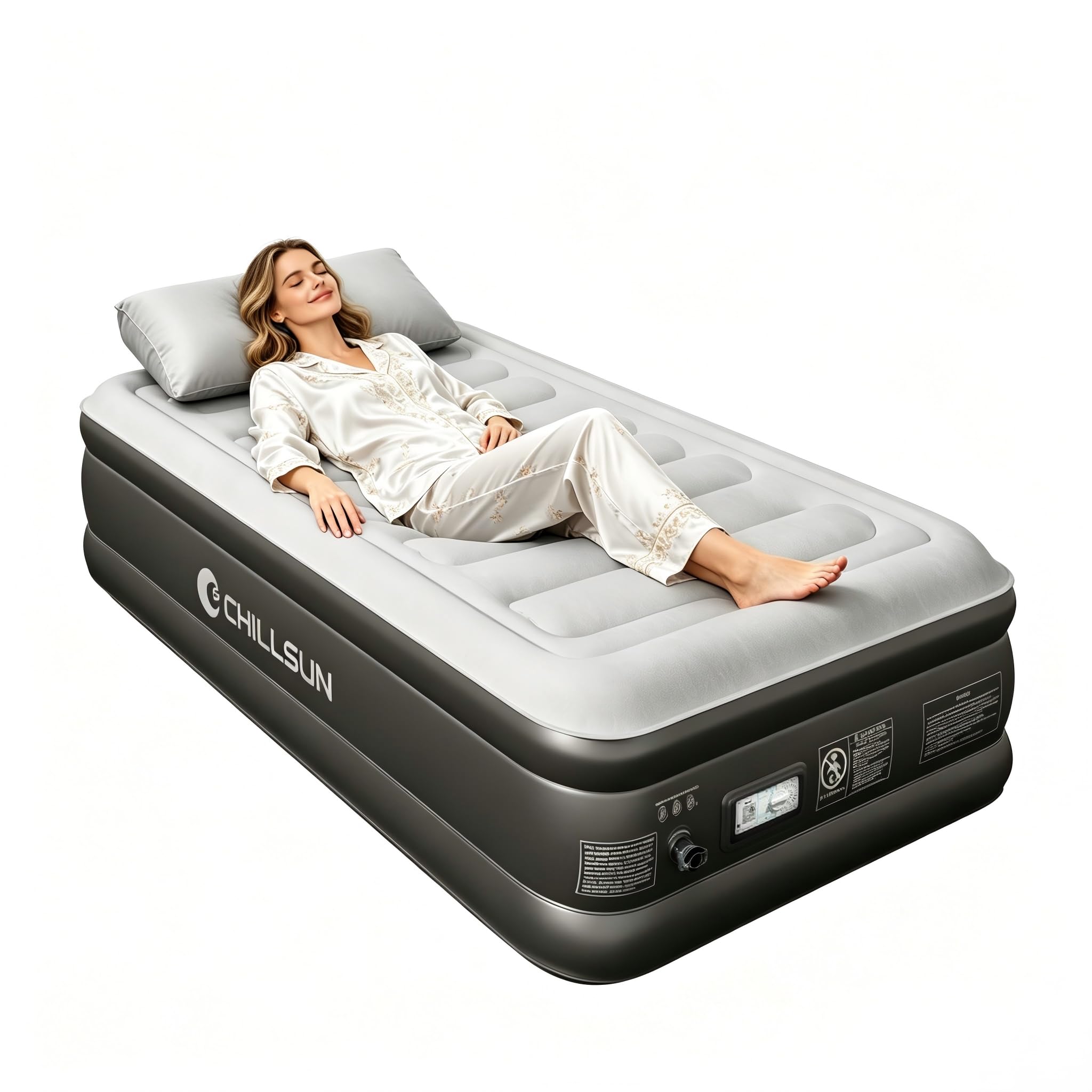 Photo 1 of CHILLSUN Twin Air Mattress with Built-in Pump, Blow Up Bed Home Camping