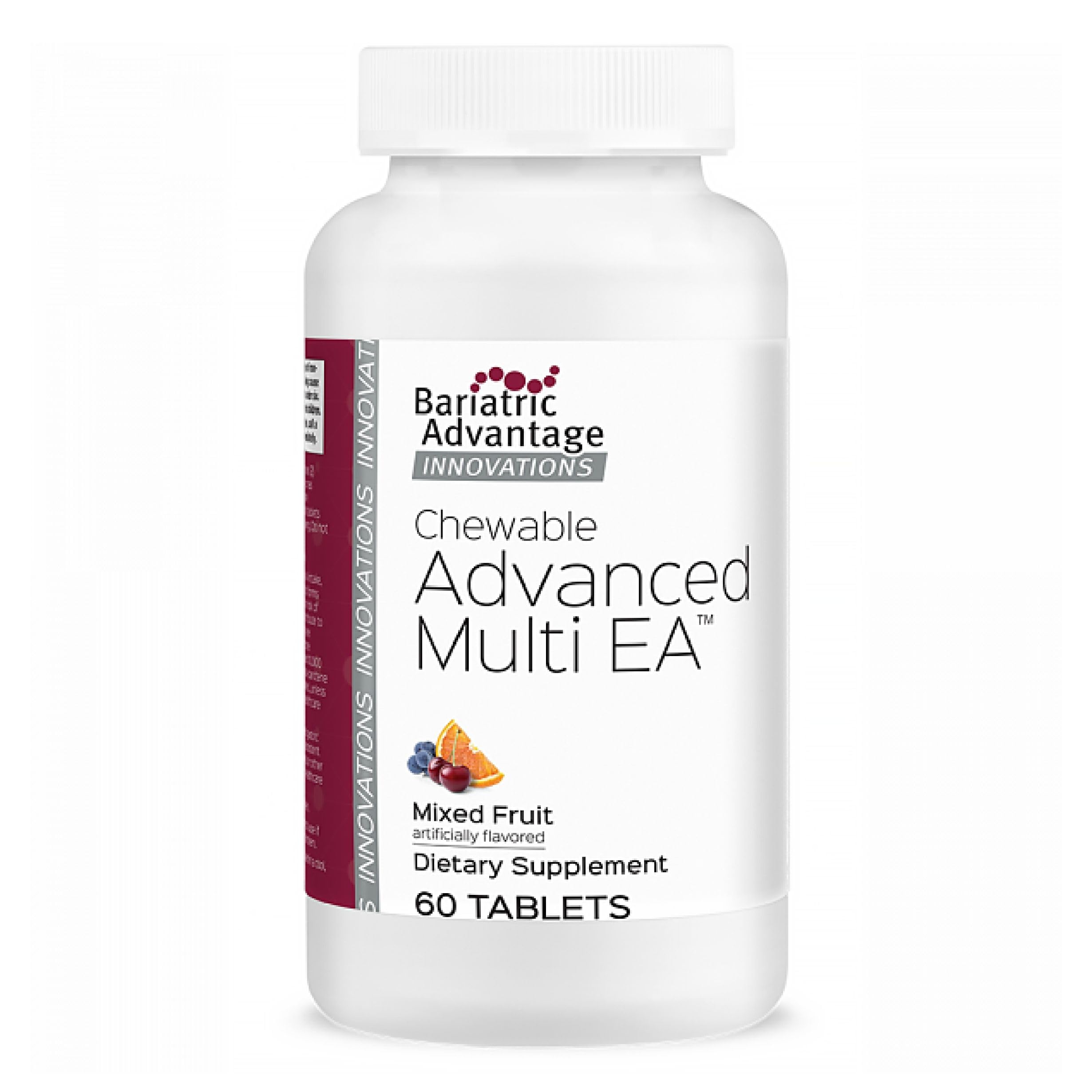 Chewable Advanced Multi EA - High Potency Daily Multivitamin with Iron for Bariatric Surgery Patients - Mixed Fruit Flavor - 60 Count