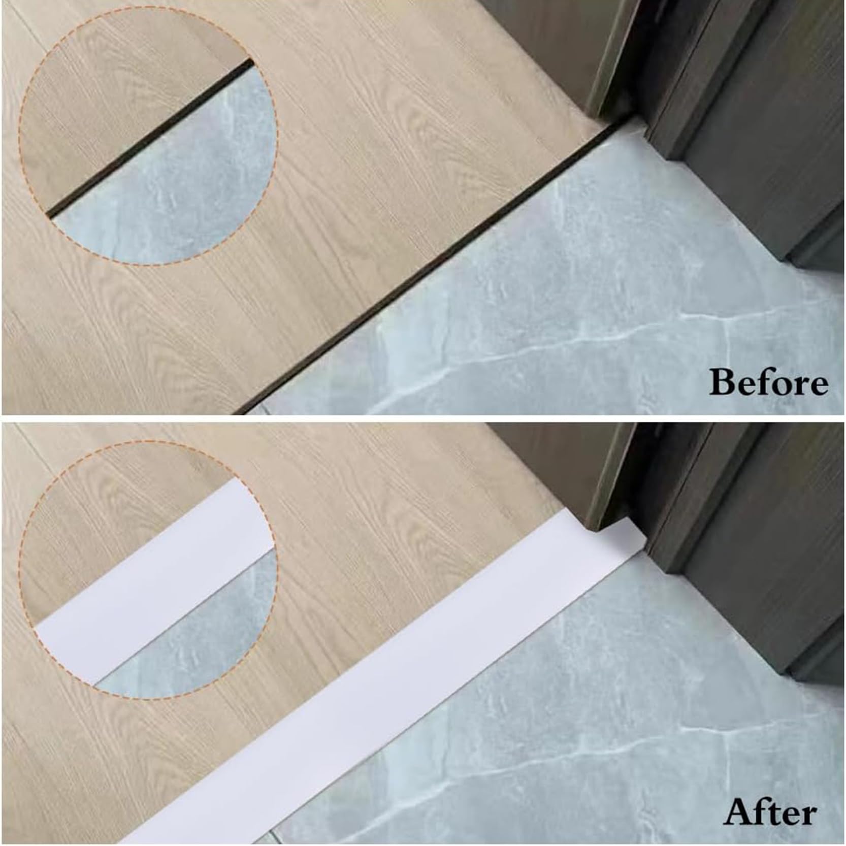 Tira de transición autoadhesiva de PVC para suelo, borde de 10 m para umbral de puerta, divisor plano de alfombra a azulejo, solución de tratamiento de suelos fácil de instalar