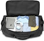 Laripwit Sac à bandoulière collapsible avec roues 130-170L Sac à bandoulière extra large extensible pour les hommes Femmes Sac à duffle militaire de service lourd pour le camping Rolling pliable Carry on Bagage, noir