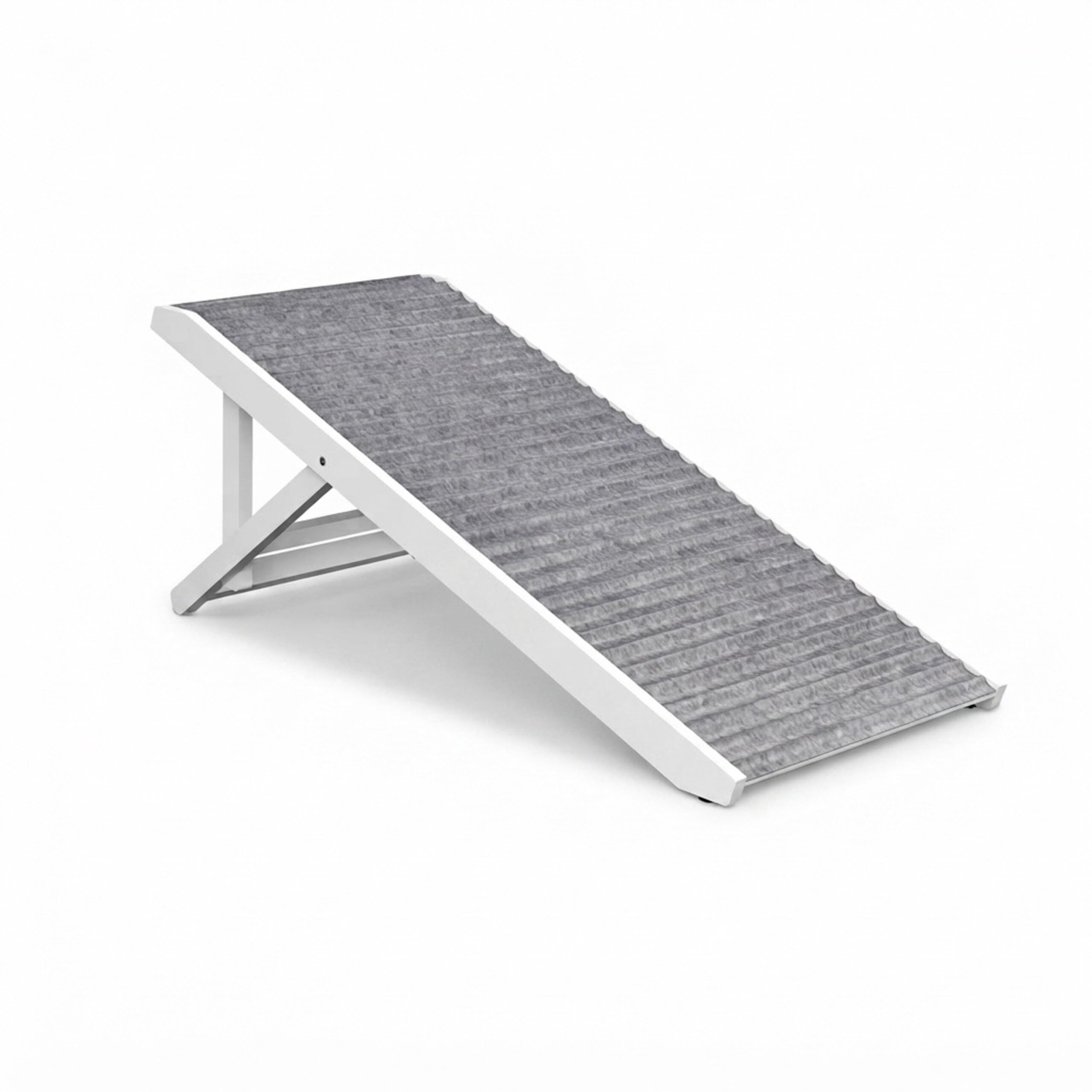 Relaxdays Hunderampe, höhenverstellbar 38–43 cm, klappbar, grau/weiß