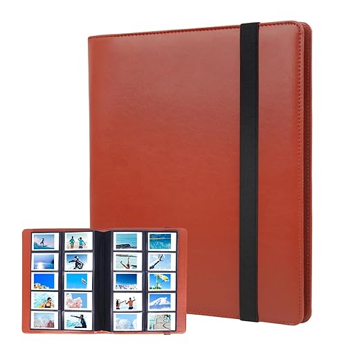 400 Pockets Photo Album for Fujifilm Instax Mini Camera, Polaroid Camera, Album for Fujifilm Instax Mini 11 12 90 70 9 8+ 8 LiPlay Instant Camera, Polaroid Snap PIC-300 Z2300 Instant Camera (Brown) - 400 Pockets Brown