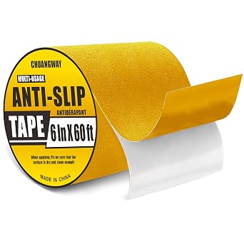 Anti Slip Tape, 6 Inch x 60 Ft, Yellow, Waterproof High Traction Abrasive Adhesive, for Stairs, Ramps, Outdoor Indoor Use Yellow