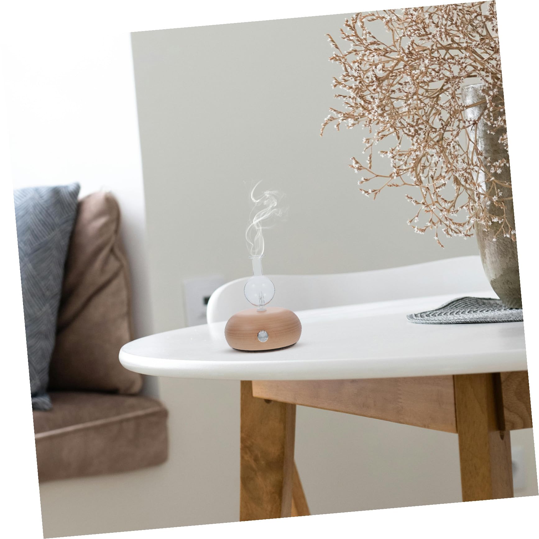 Difusor Capacidad 6w de Aceites Esenciales para Aromaterapia Varios Estilos Mejora y Purifica el Aire con Atomizador de Vidrio y Base de Plástico para Sala y Biblioteca