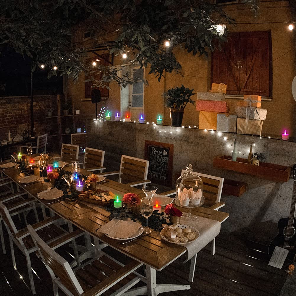 LED Teelichter wiederaufladbar,Fernbedienung,Timer,RGB,wasserdicht,12 Stück | 55 Stunden Brenndauer, flammenlos, ideal für Heim und Partydekoration