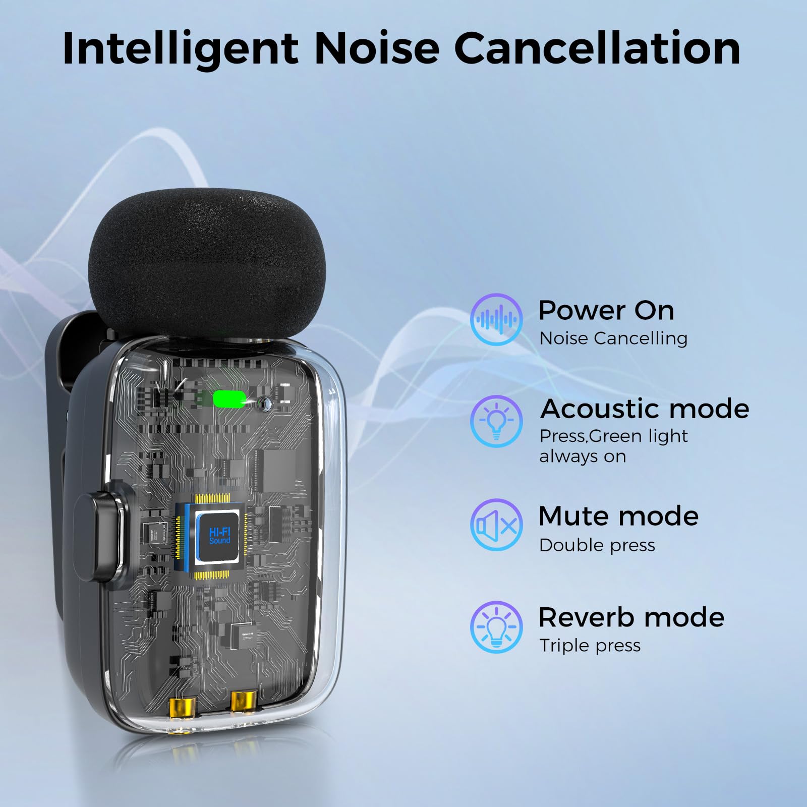 zealsound M6 Mini Wireless Lavalier Microphone for iPhone Android 5g Lightweight Noise Cancelling Lapel Mic - Image 4
