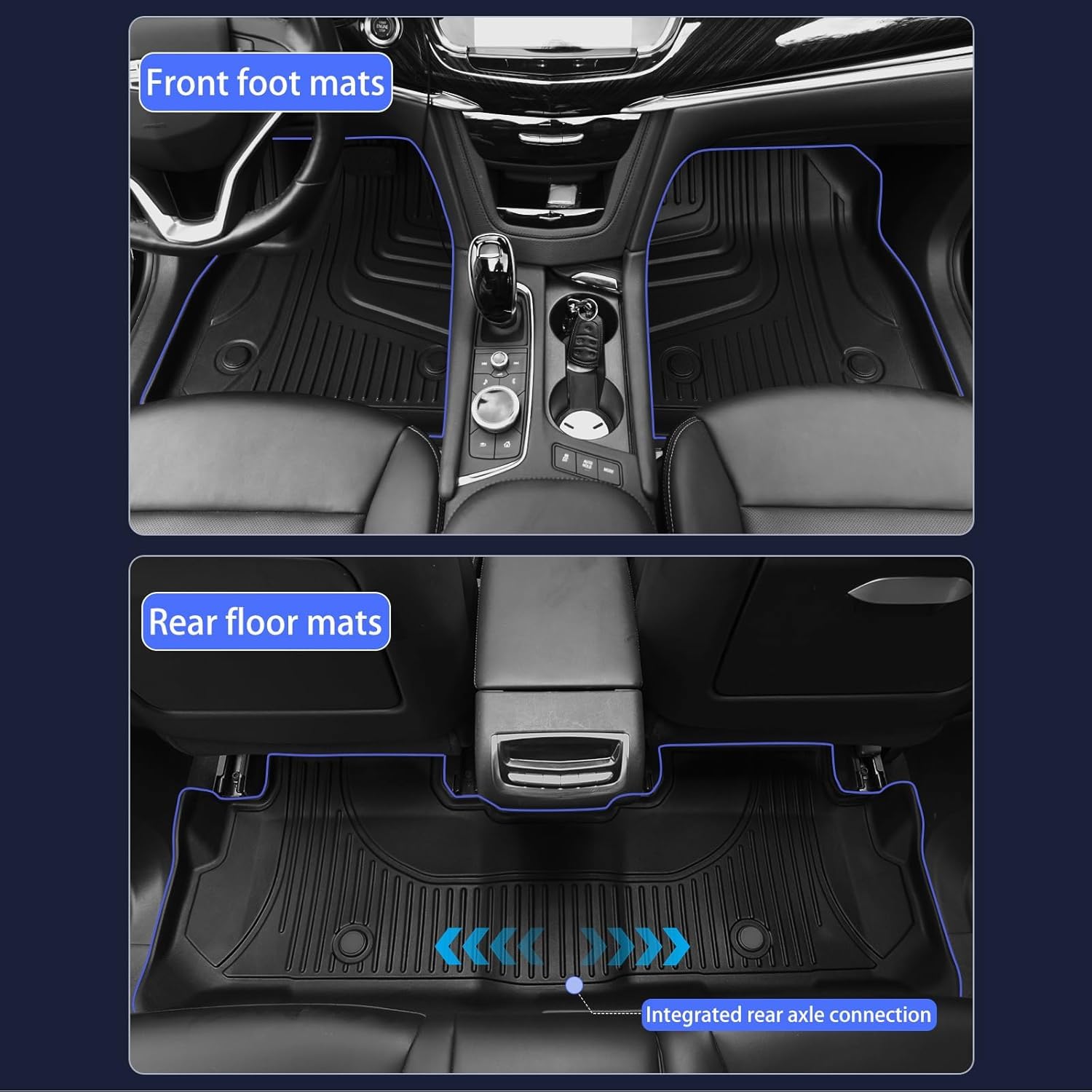 Custom Fit All-Weather Floor Mats For 2020-2025 Cadillac XT6 (7 Seats) - Heavy Duty TPE Liners