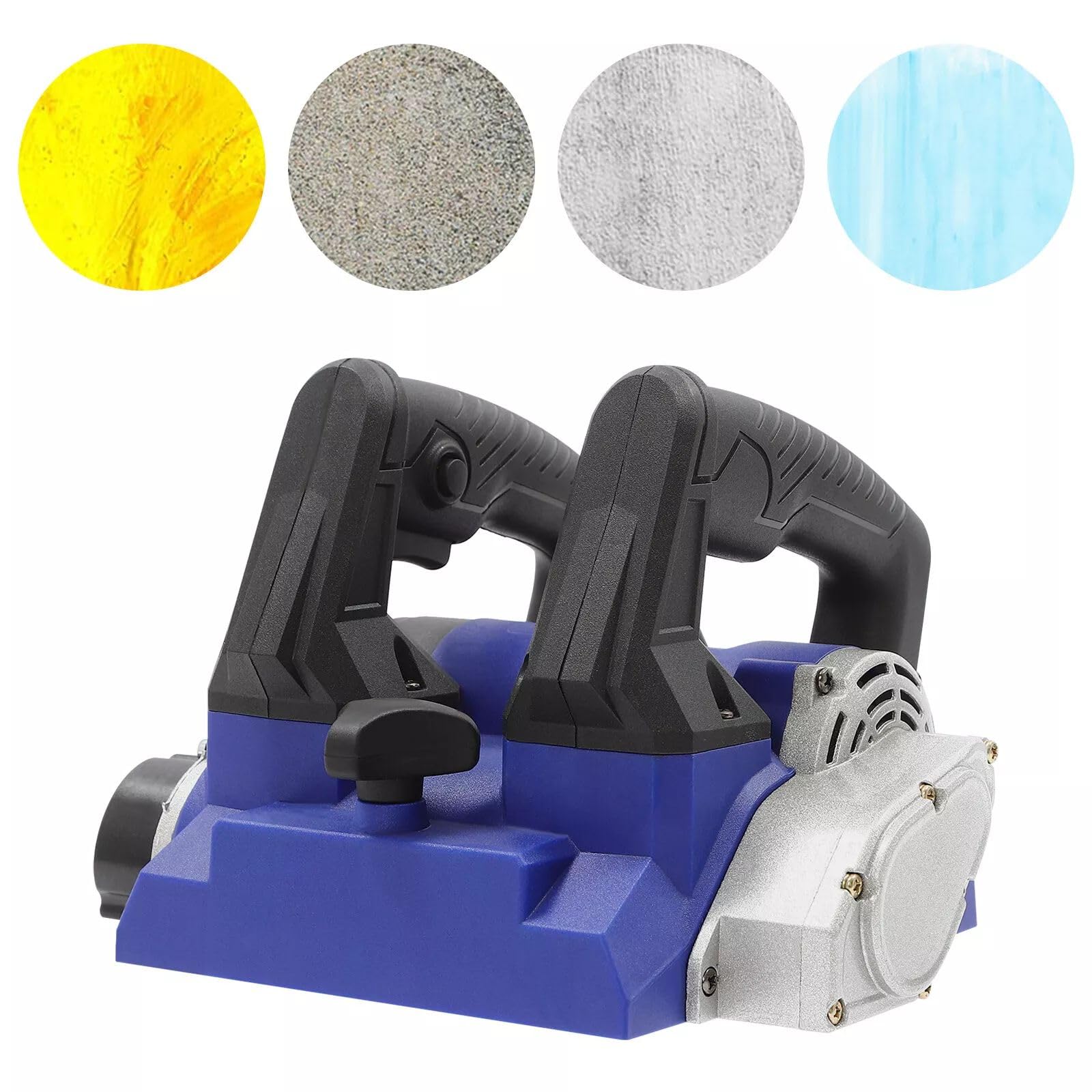 1300W Elektrische Wandhobelmaschine Betonschleifer WalzenfräSe Wand Schleifer MauerfräSe PutzfräSe Handhobelmaschine Walzenhobelmaschine Zum Spachteln Streichen Malen Zementieren 4000U/Min (Blau)