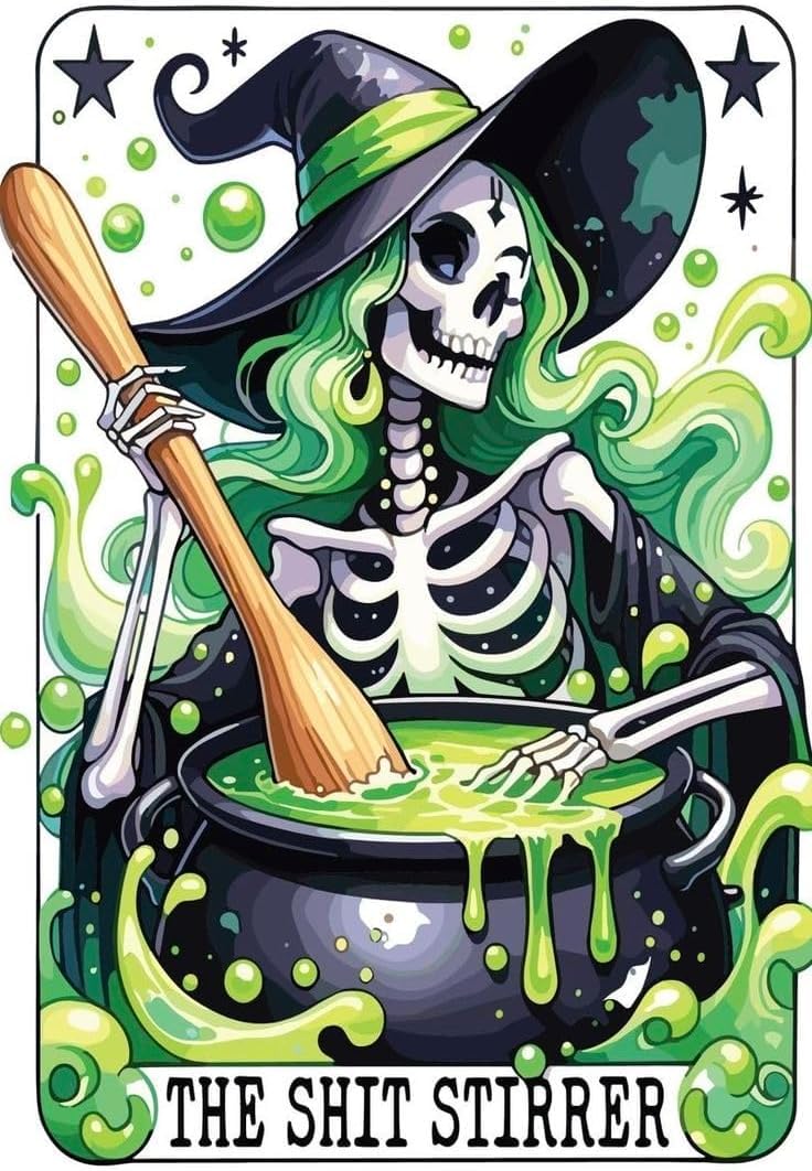 MXCFZX GQYCZZ Skull Diamond Art Kits for Adults-Skeleton Witch Diamond Painting Kits for Adults Beginners, 5D DIY Full Drill Round Rhinestone Gem Art Crafts Paintings for Home Wall Decor 12"x16" — image 1