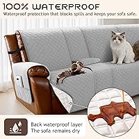 Vista 2 de Arfntevss Fundas impermeables para sofá seccional reclinable, fundas para sofá en forma de L, antideslizantes, lavables, juego de fundas para sofá
