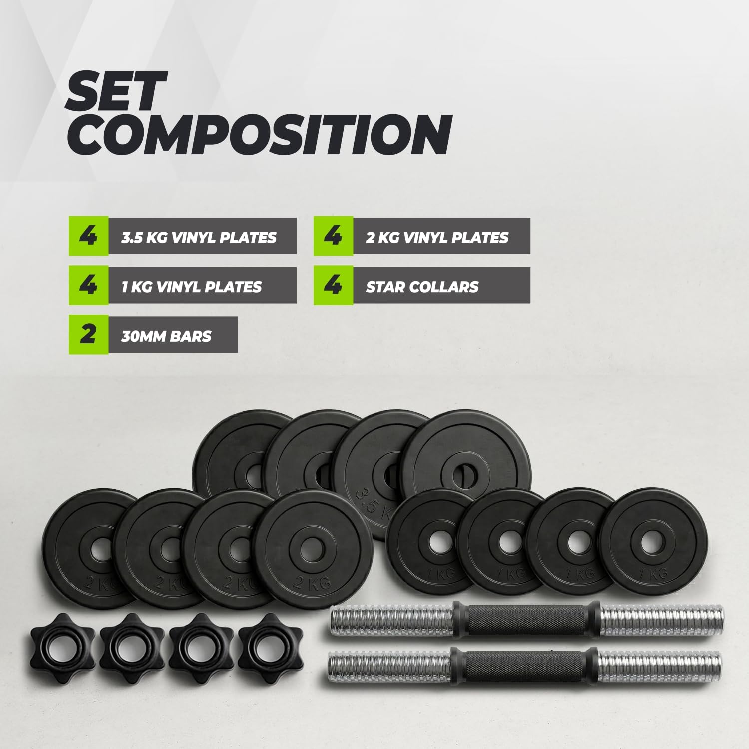 Virtufit Juego de Mancuernas Ajustables - Pesas de Vinilo - 2 x 14 kg (28 kg Total)