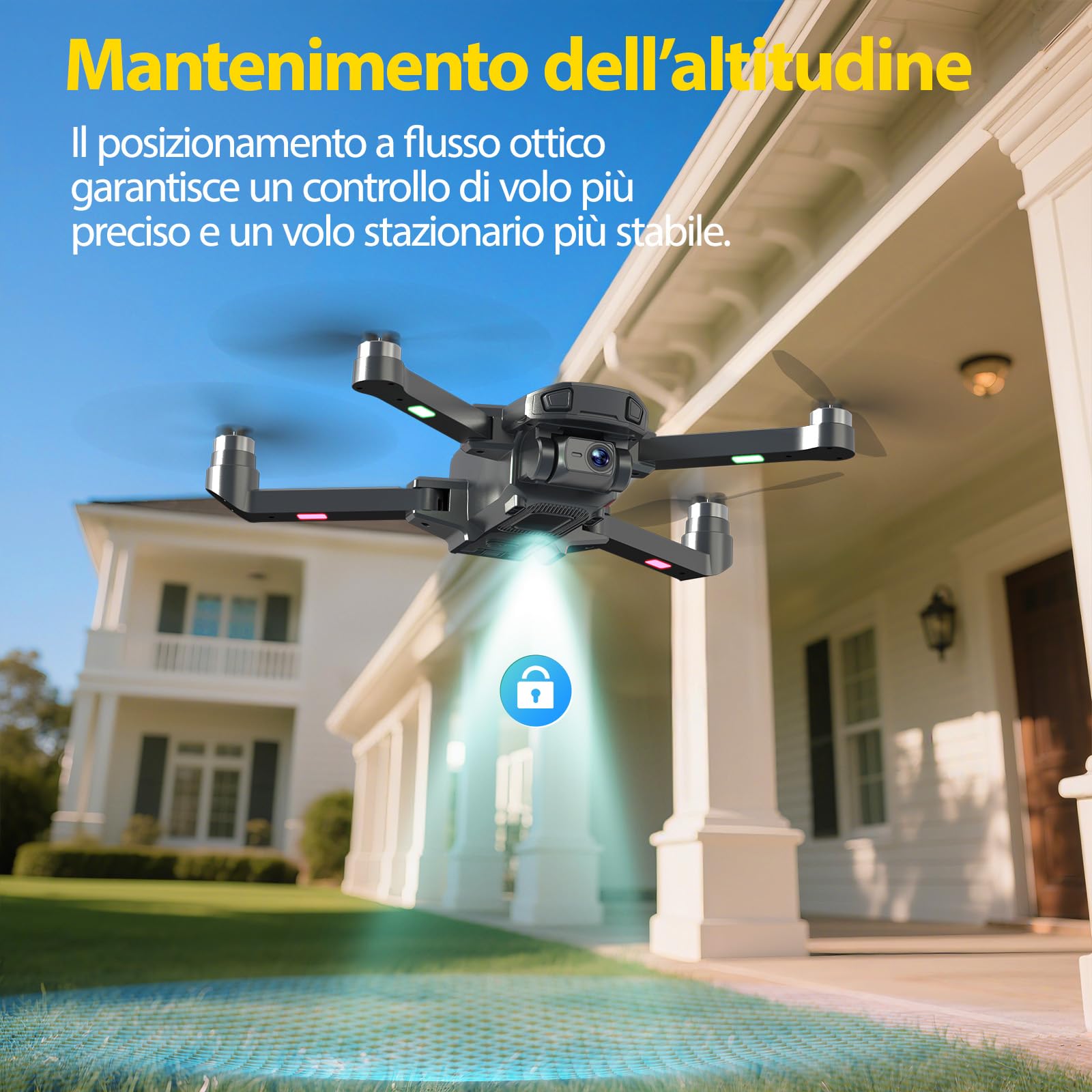 DEERC D25 Drone 4K HD con Trasmissione 5G, RC Pieghevole con Motore Brushless, Flusso Ottico, Tap Fly, Controllo Vocale, 2 Batterie 40 Min, Facile per Principianti, per Bambini e Adulti