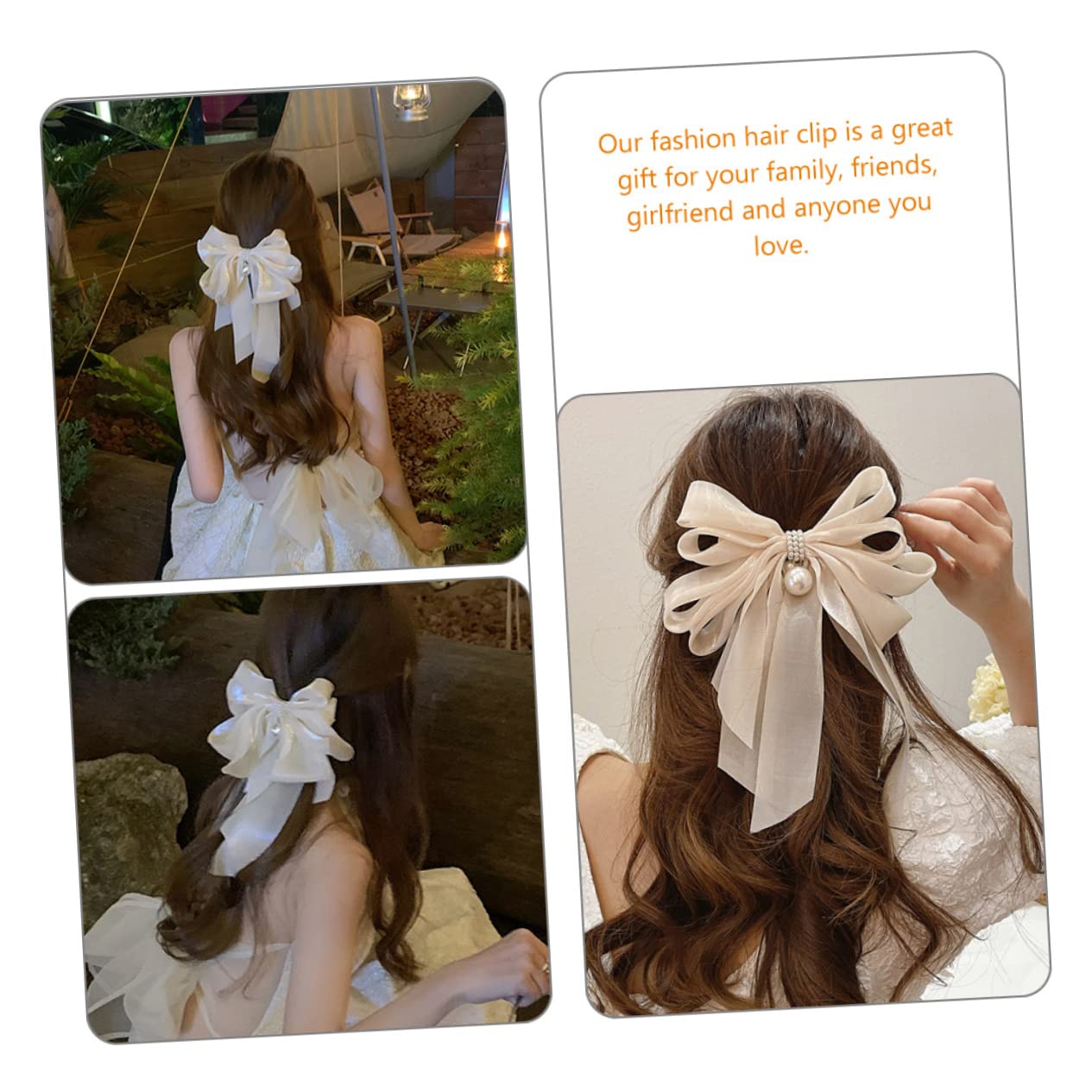 minkissy 10piezas Clips De Pelo De Perlas Para Mujeres y Niñas Lazos De Moda Accesorios De Hair Bow Para Ocasiones