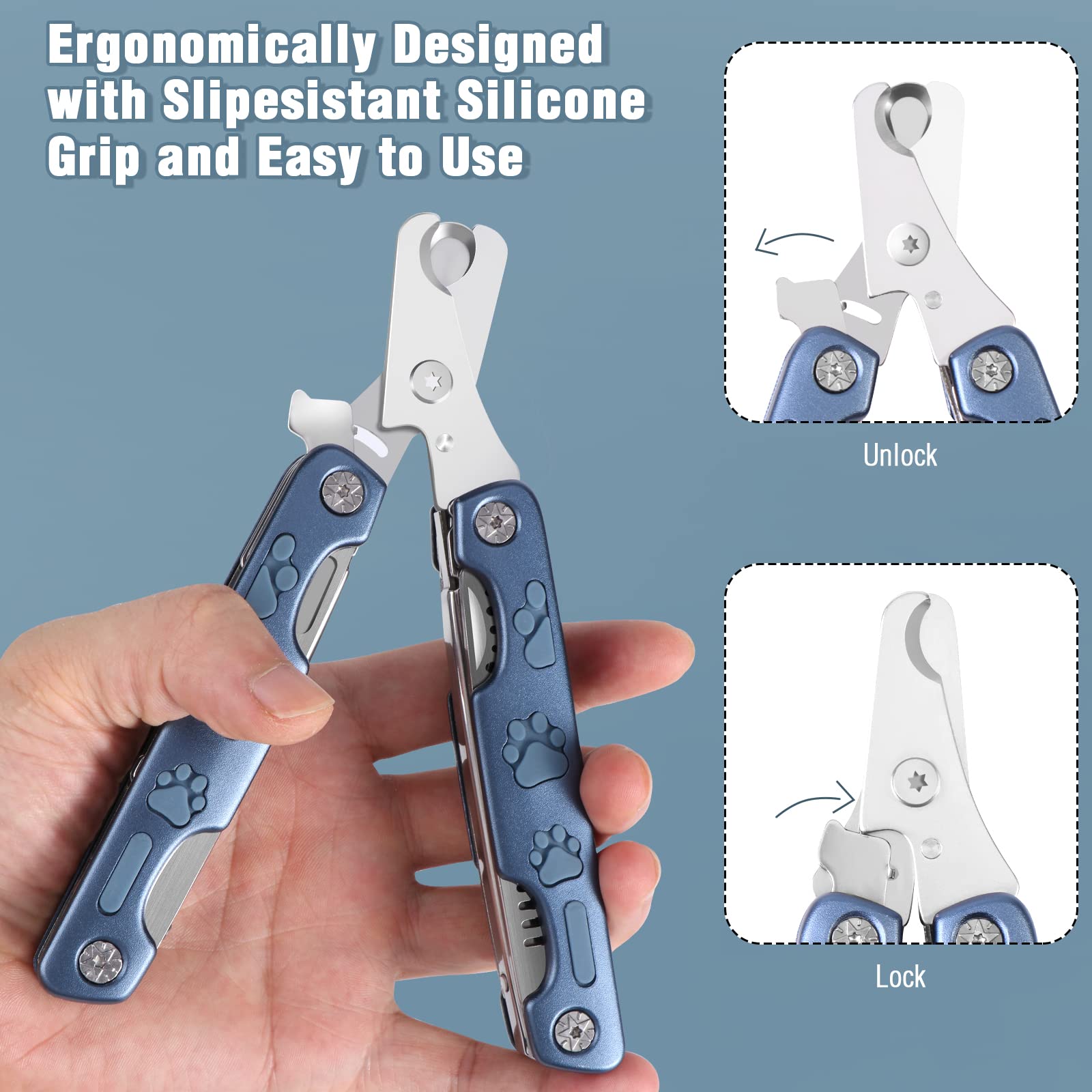 Vinabo Profi Krallenschere 4in1 - Krallenpflege Für Hunde & Katzen