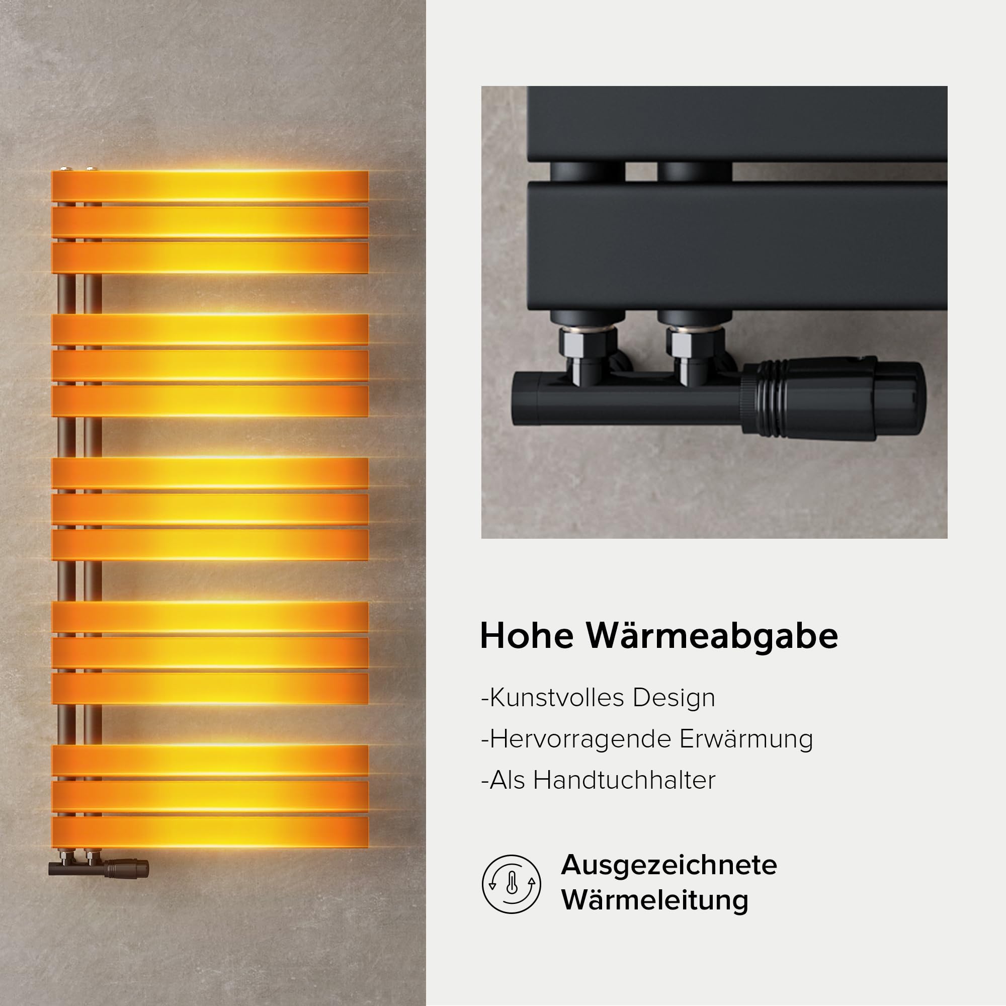 doporro Heizkörper Bad Handtuchheizkörper 159x60cm Badezimmer Seitenanschluss Anthrazit