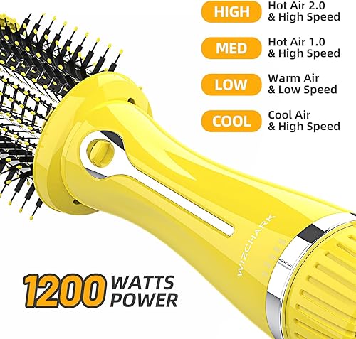 Miniatura 6 de Cepillo secador de pelo de doble voltaje, cepillo de aire caliente WIZCHARK voluminizador y cepillo secador de un solo paso iónico negativo en uno