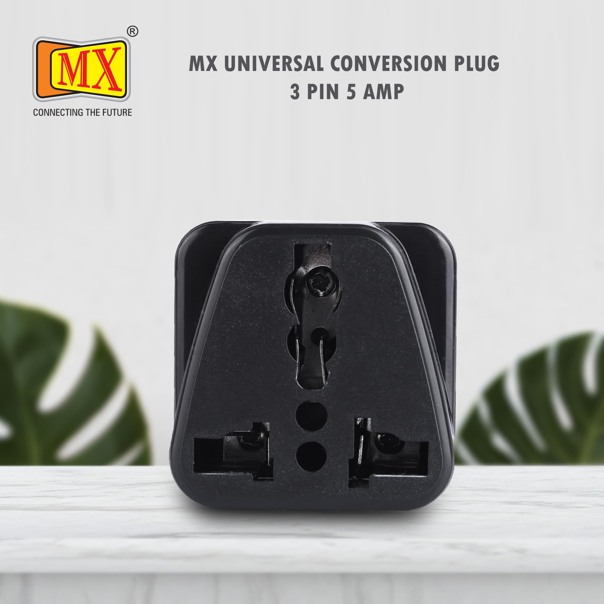MX 5A 250V Universal Conversion Plug India to South Africa Adapter 3-Pin Adapter Ideal for Homes, Offices, Hotels, and Travel use in India & South Africa Pack of 1 | 3-Pin Converter Plug 1
