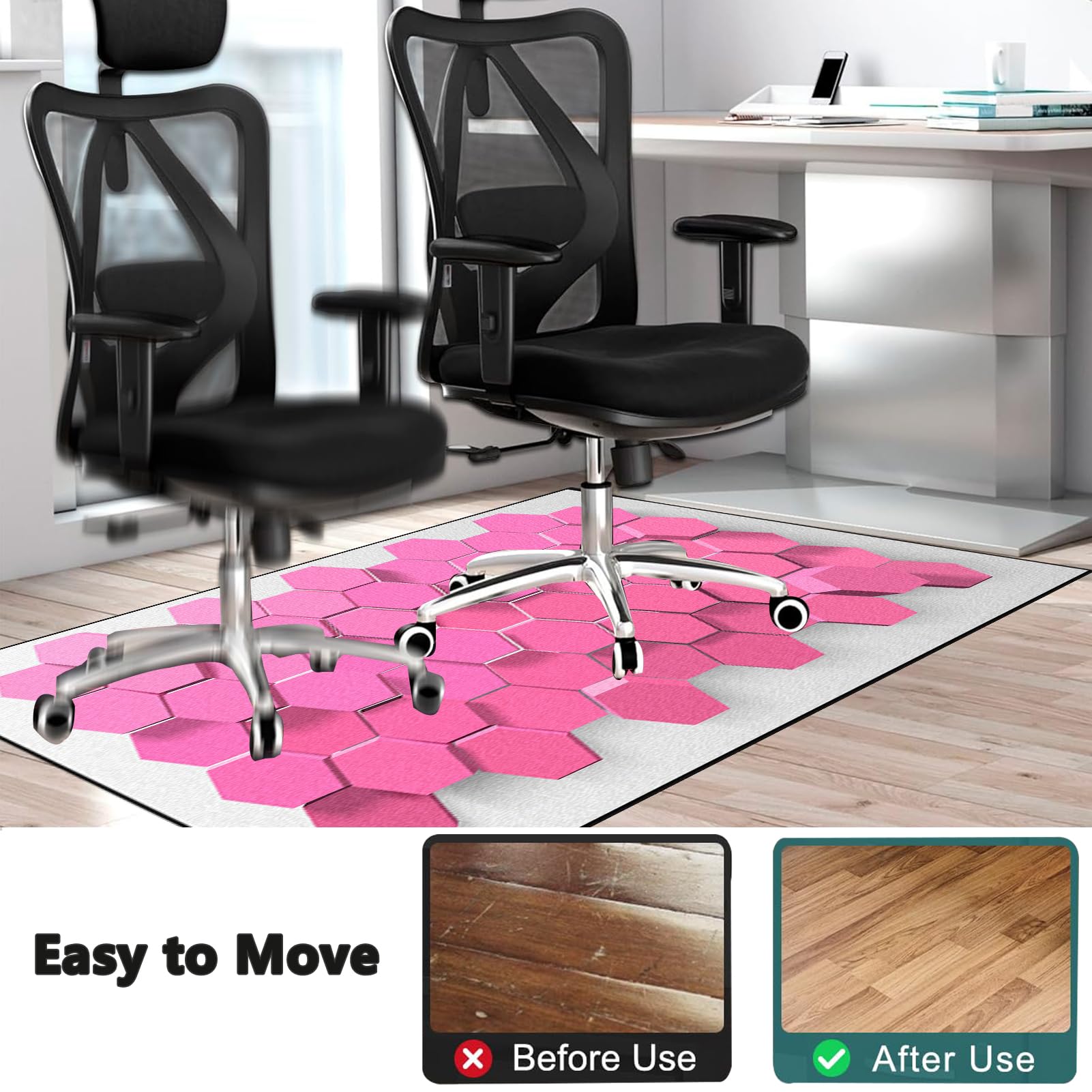 Protector Suelo Silla Ruedas Gaming Alfombra Silla Escritorio Antideslizante Alfombra Silla Gaming Alfombra Oficina para Silla con Ruedas, Alfombra Gamer Suelo, Alfombra Oficina Suelo 120 x 140 cm