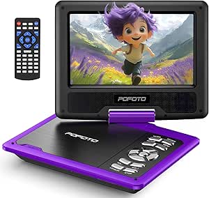 9.5" Portable DVD Player for Kids and Car with 7.5" Swivel Screen, 4-6 Hours Working Time, Car DVD Player with Dual Speakers, Remote Control, Support Sync TV, Region Free USB/SD/AV - Purple asin的图片