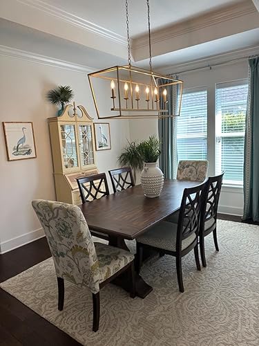 Miniatura 2 de MELUCEE Candelabro de granja de 7 luces, iluminación lineal dorada para isla de cocina, moderna, estilo vela, accesorios de iluminación de comedor