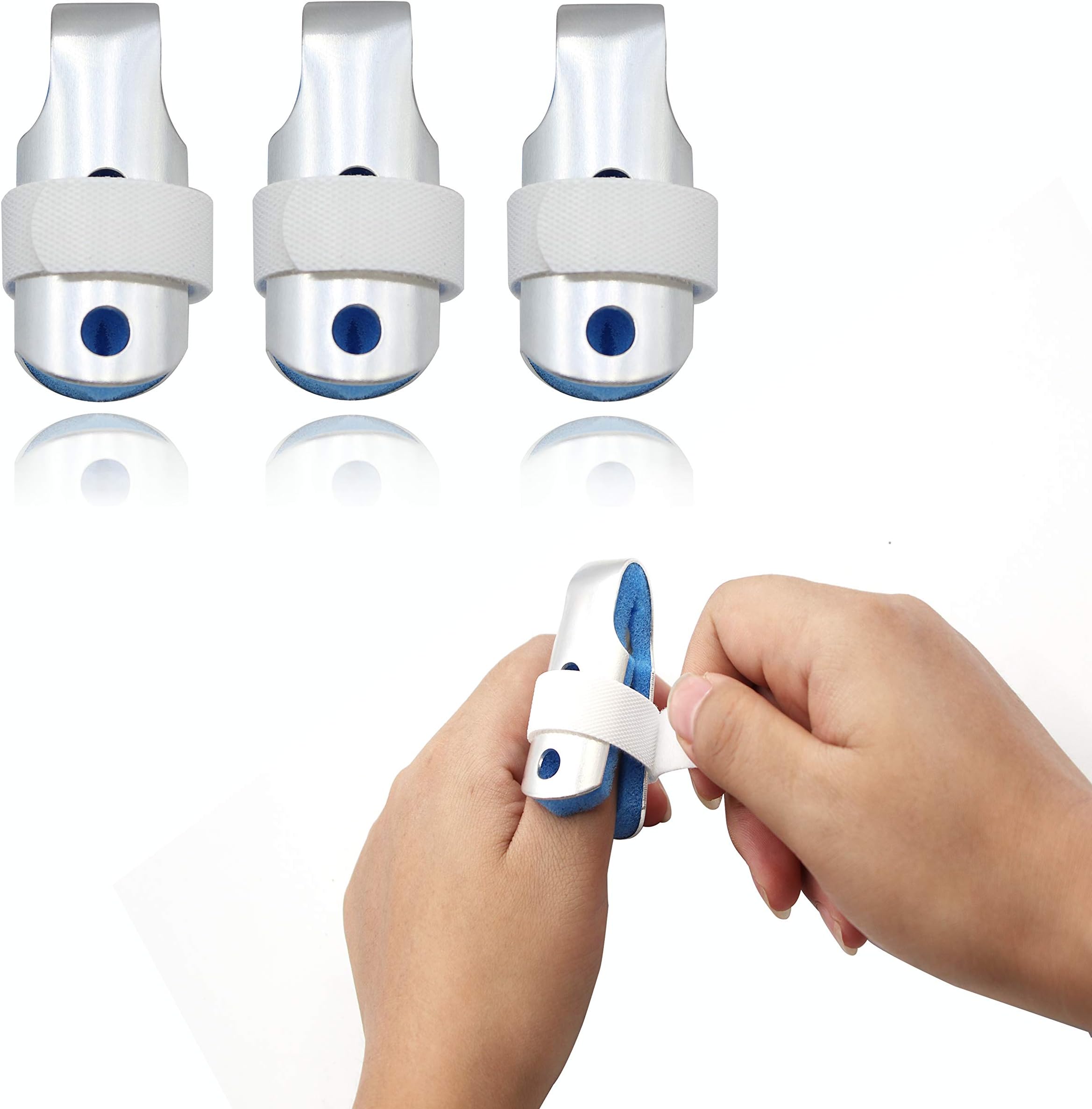 Finger Splint For Thumbs & Pinkies, Adjustable Aluminum Support for Mallet Finger, Finger Fracture, Sprain and Strain, Protect Sensitive Cut Fingers, Breathable Lightweight Finger Braces Joint Stabilizer (Small, 3 Pcs)