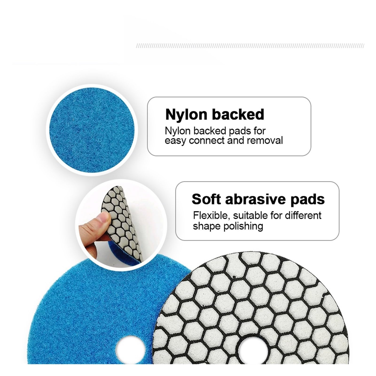 Almohadilla de pulido de diamante Discos de lijado de resina flexibles for granito y mármol, 100 mm, paquete de 6 unidades(Grit 100)