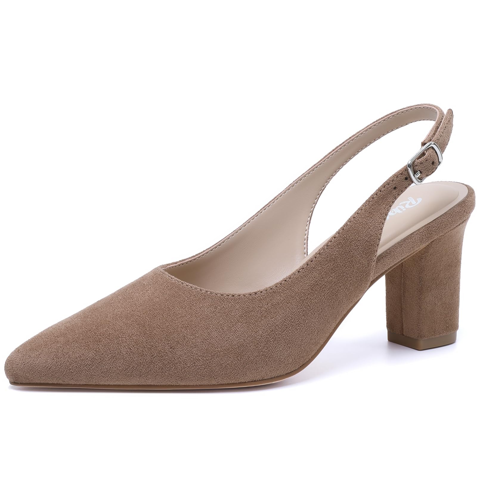 RIBONGZ Sexy Slingback Pumps Elegant Dressy Heels for Women Closed Toe Pointy High Heels Wedding Bride Prom Party Evening Shoes