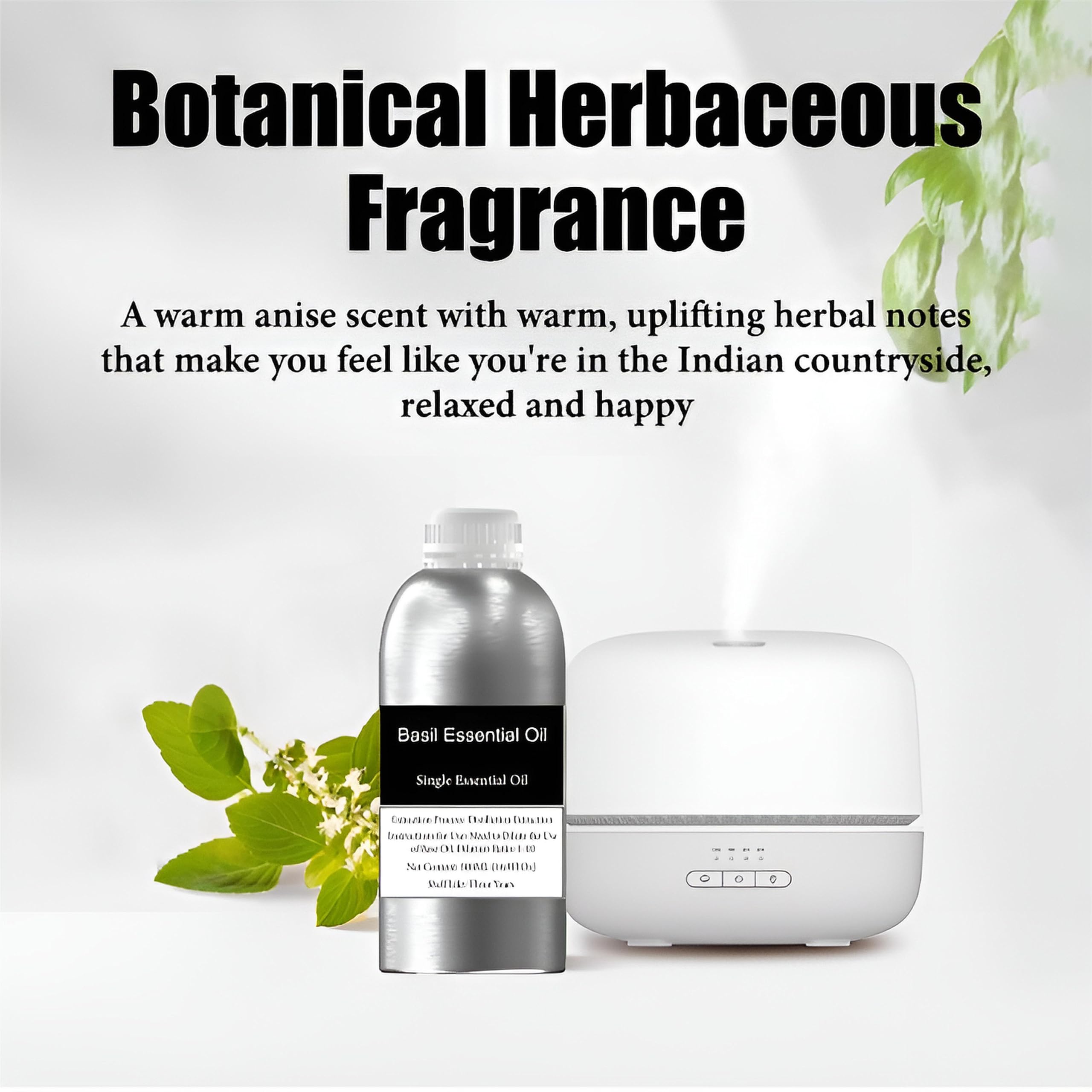 100% reines ätherisches Basilikumöl für Aromatherapie, Diffusoren, Haut- und Haarpflege, Kerzen- und Seifenherstellung, hochwertiges Bio-Basilikumöl, natürliches Duftöl zur Entspannung(500ml)