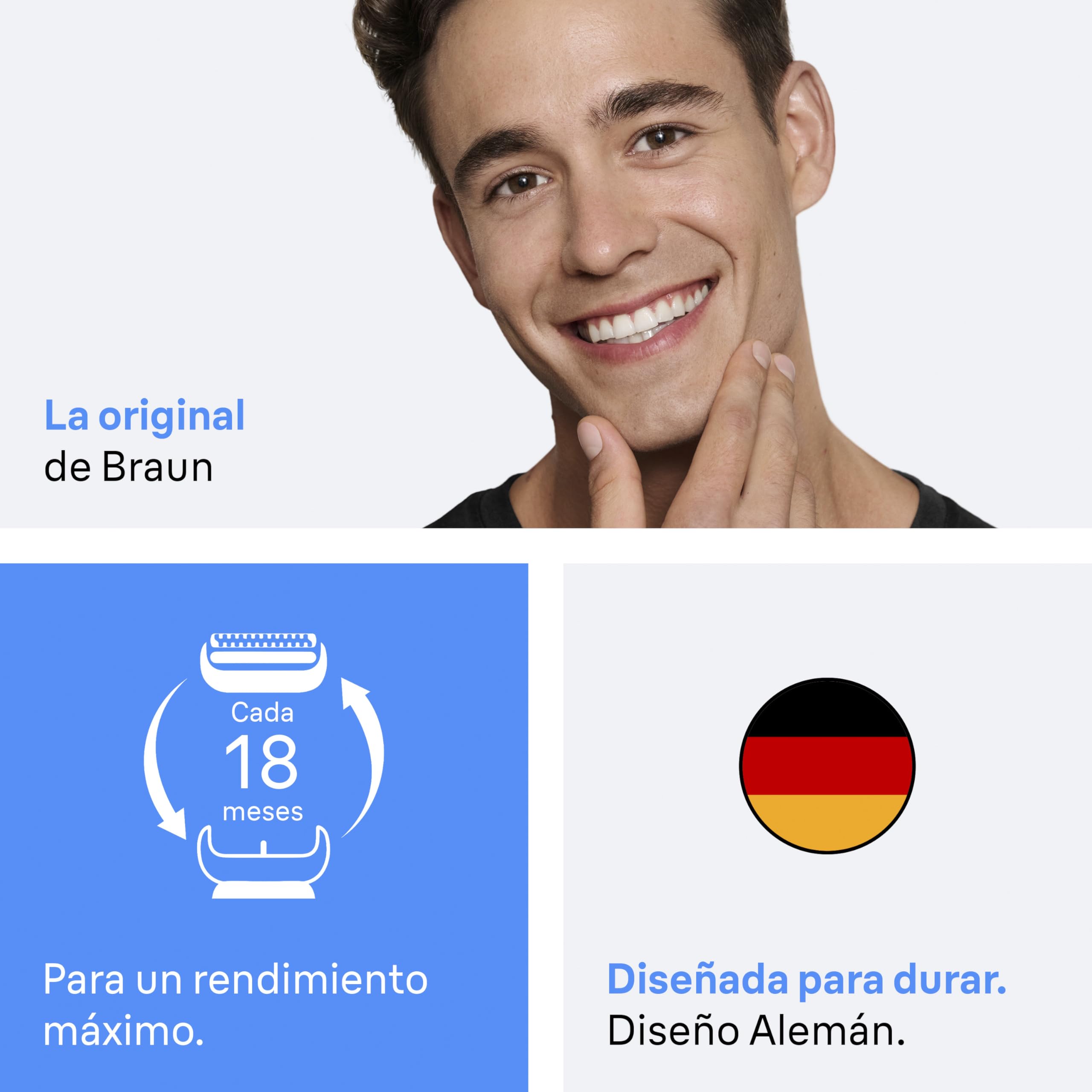 Braun Series 3 Cabezal De Recambio ORIGINAL Para Afeitadora Eléctrica Hombre, Compatible Con Las Máquinas de Afeitar Series 3, Afeitado Apurado y Suave, Fabricado en Alemania, 21B
