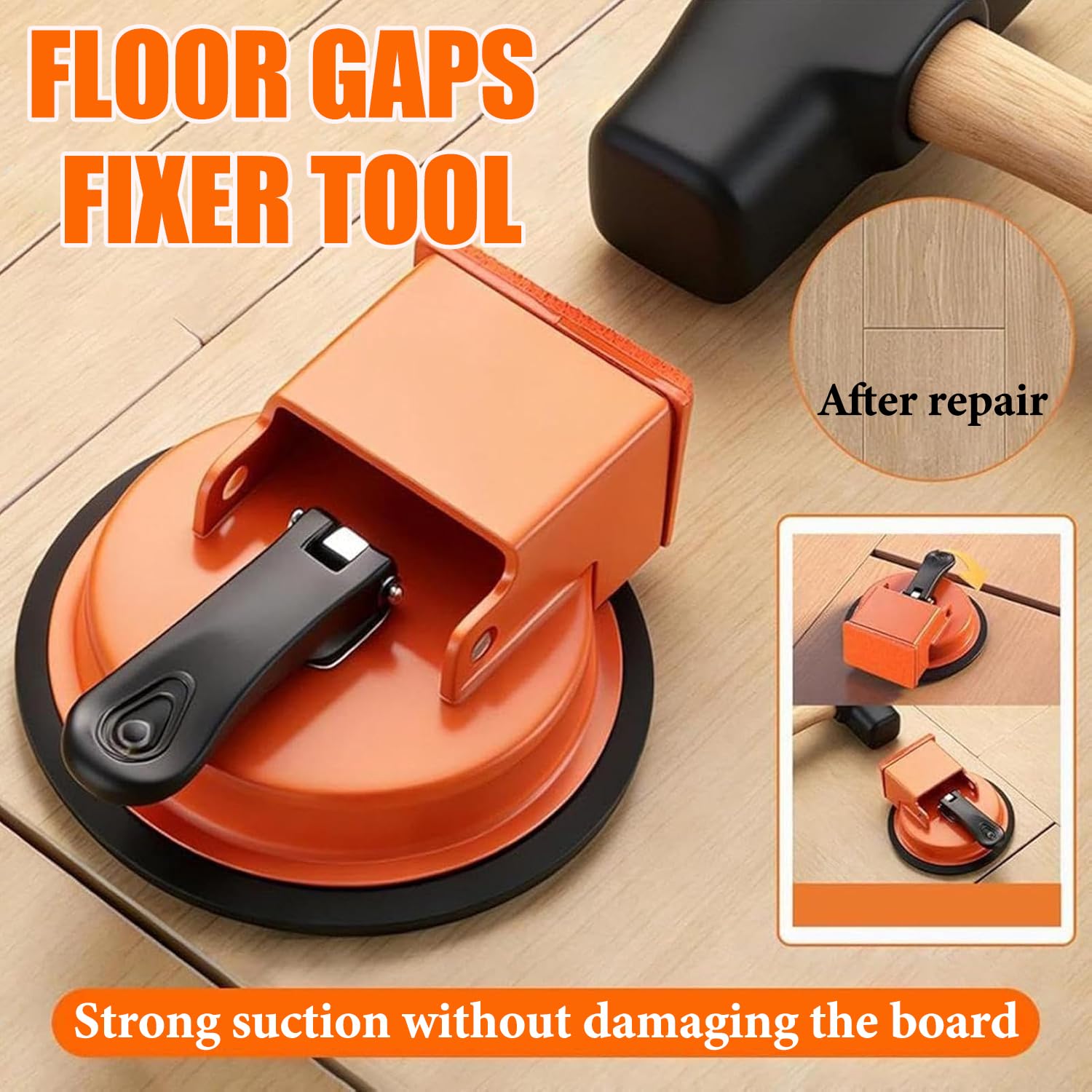 laminat saugnapf Strumento a ventosa per giunti di laminato - Regolabile ammortizzato per parquet, piastrelle e vinile (arancioni)