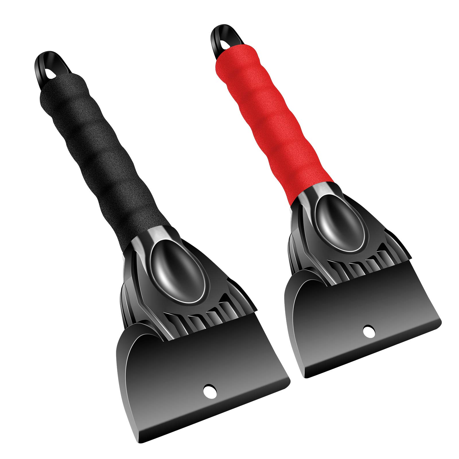 HongtellorCars Ice Sc-2 PCS[black+red] Windshield Window Frost Snow Remover Car Glass Ice Sc Snow Shovel Tool Wiper for Cars Windshield, Rear Window and Side Window