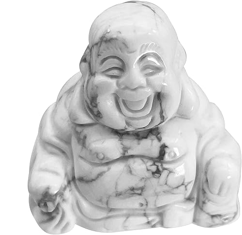 Miniatura 9 de Hslutiee Estatua de Buda Maitreya de piedra de 1.5 pulgadas para riqueza y felicidad, escultura de Buda feliz tallada a mano, decoración del hogar,