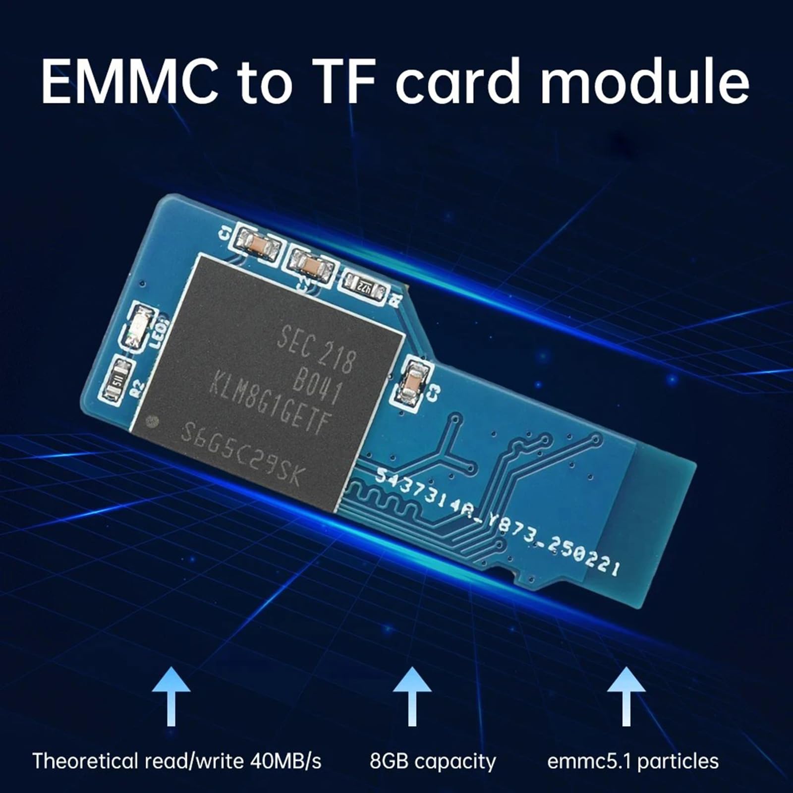 Supporto Adattatore da EMMC a Scheda Memoria Adattatore sostitutivo Chip BGA153 BGA169 per Soluzione archiviazione Scheda Sviluppo modulo Memoria per Recupero Dati