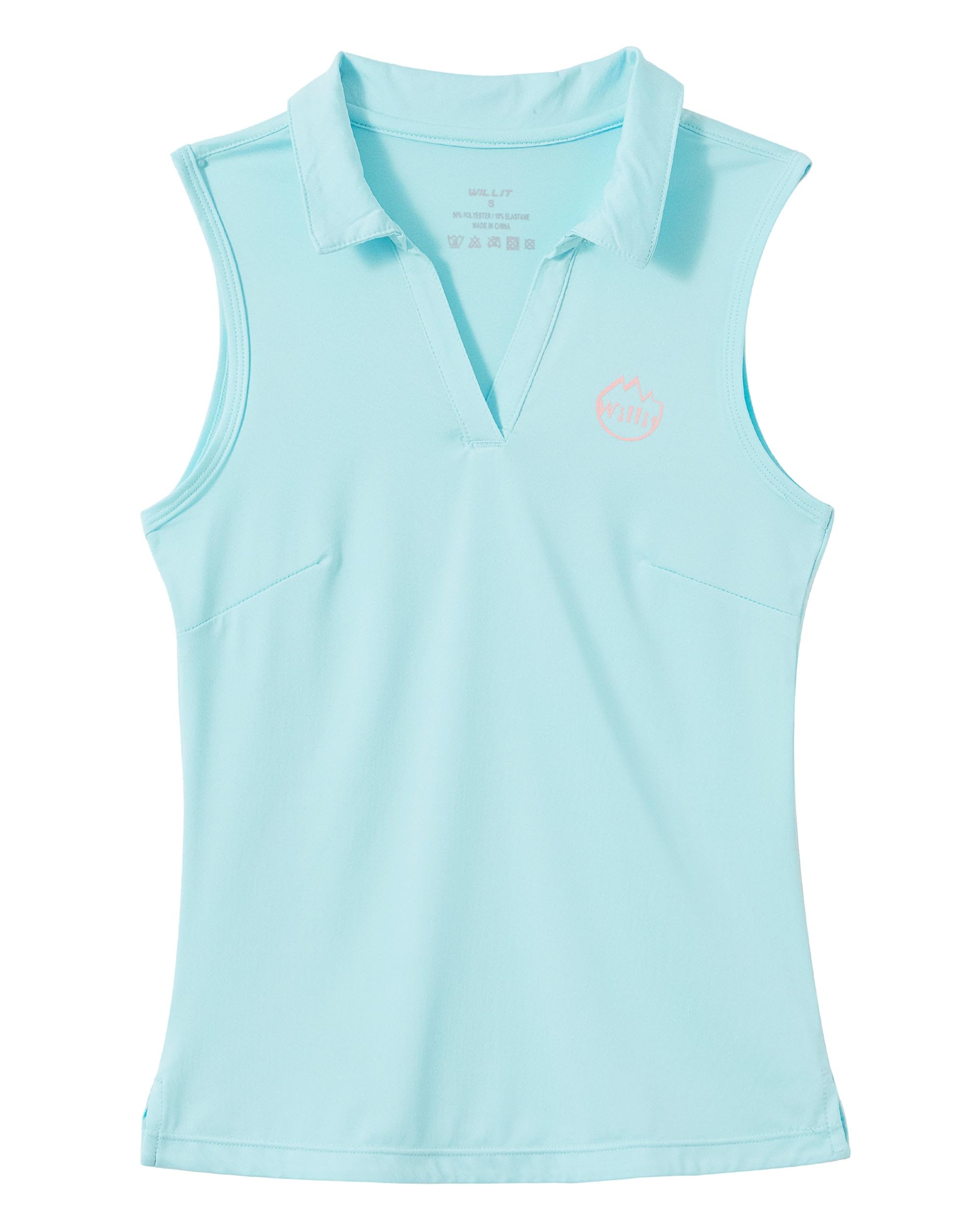 Willit Girls' Sleeveless Polo Shirts Golf Tennis Polo Lightweight Shirts Quick Dry
