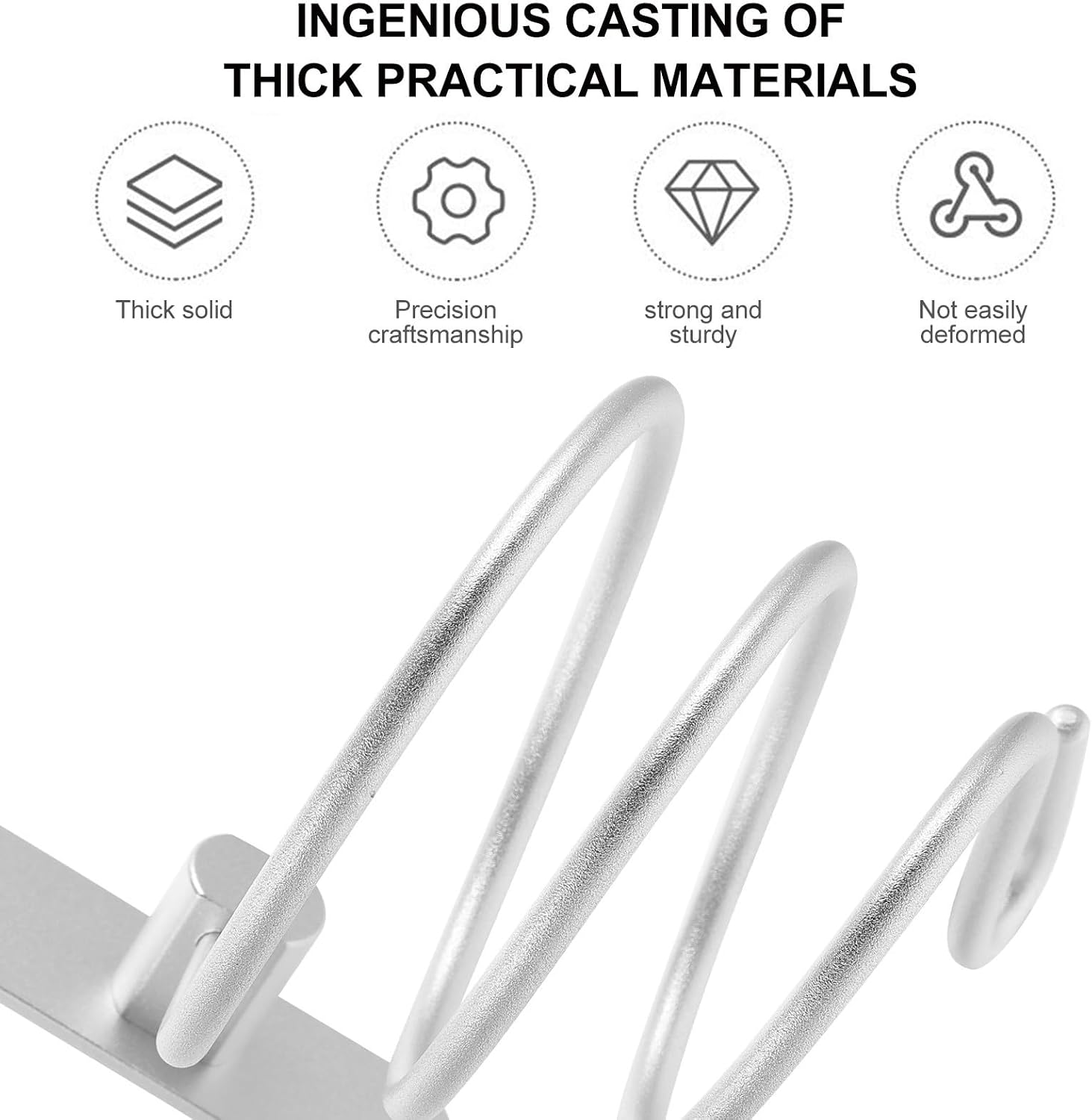Aluminum Bathroom Spiral Hair Dryer Rack Wall Mounted Hair Dryer Stand Holder Space Saving Stable Modern Simple Design for Bathroom image 4