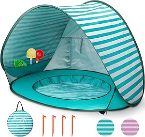 Tente De Plage Bébé Pop-Up Anti-UV 50 Outtec, Avec Poches à Sable - 4