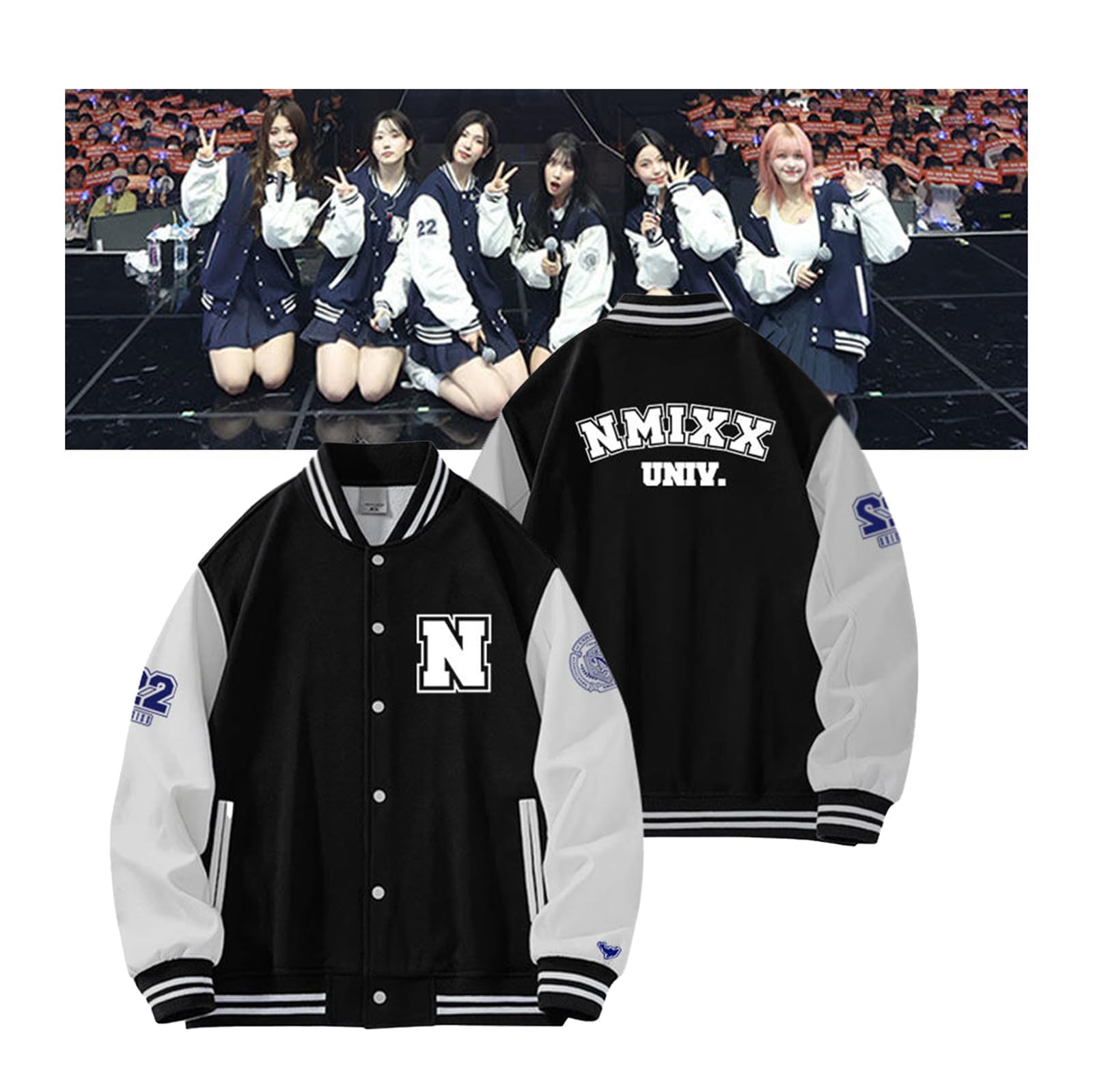 Amazon.co.jp: [WUKO] NMIXX 周辺 フード付き 長袖 野球着 パーカー 