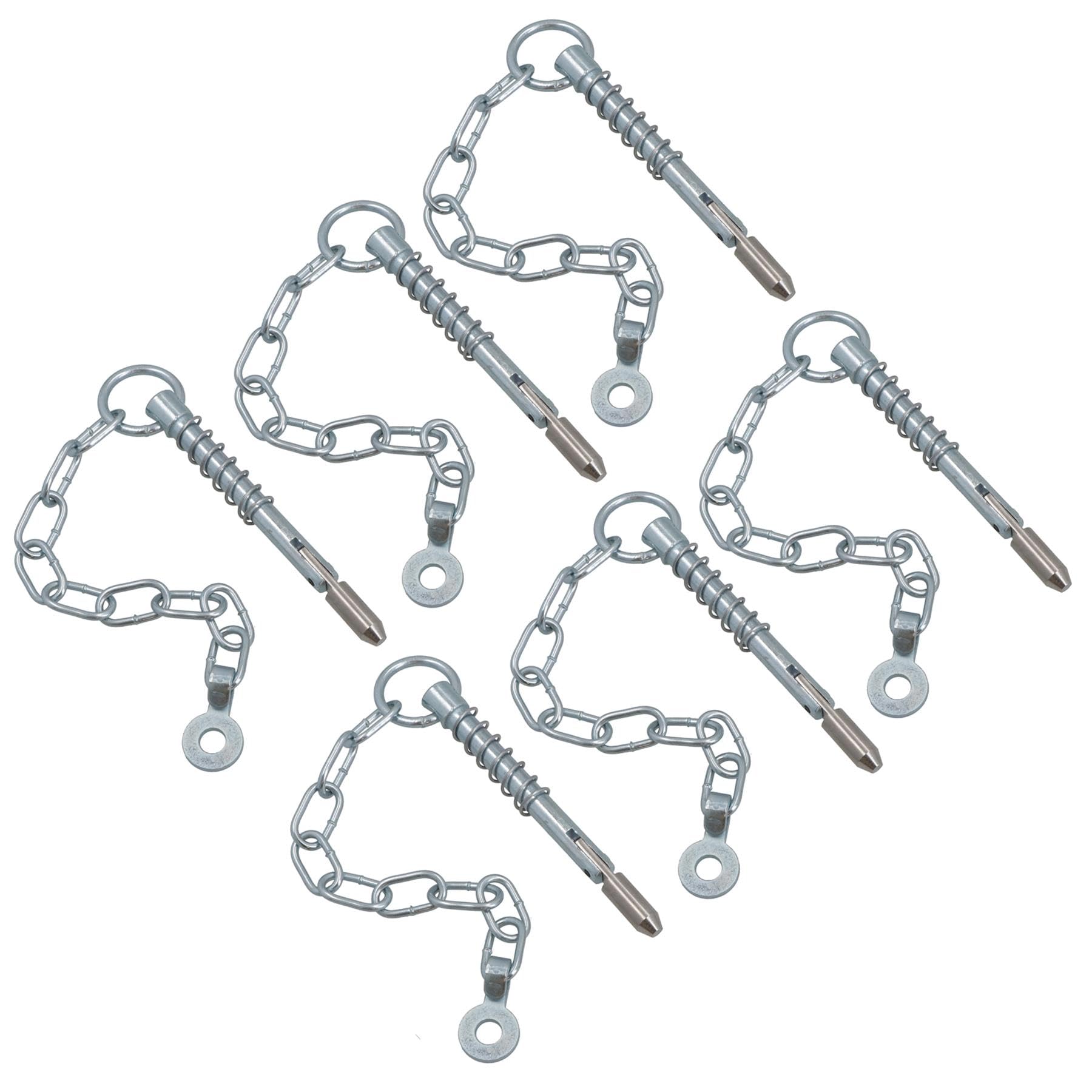 Spring Loaded Sword Pin With Chain Retaining Cotter Pin 9.5mm x 123mm 6pc