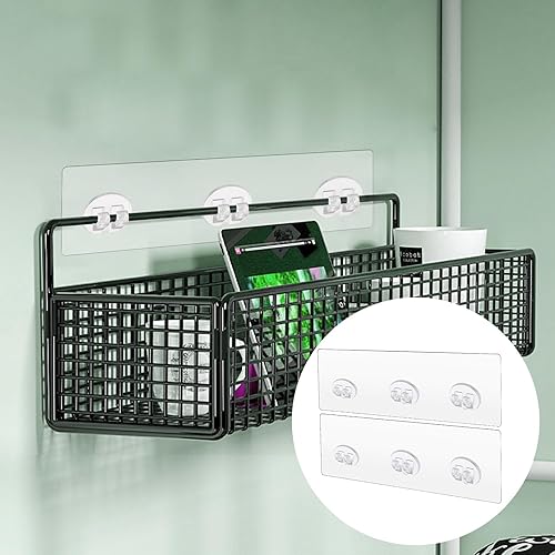 Miniatura 3 de Organizador de ducha de repuesto, paquete de 4 ganchos adhesivos fuertes, tiras de ducha a prueba de agua, almohadillas adhesivas sin perforar para