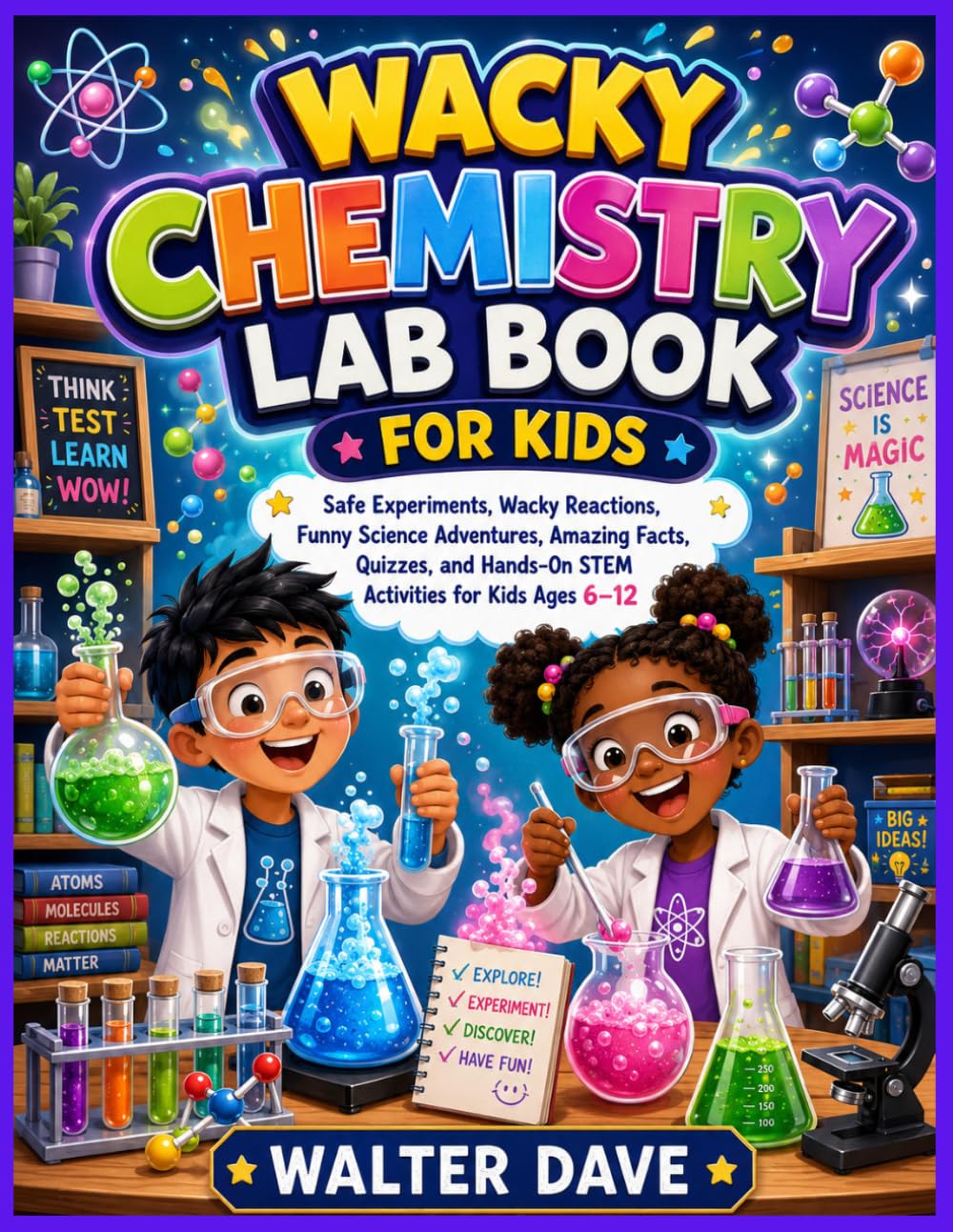 The Wacky Chemistry Lab Book for Kids: Safe Experiments, Wacky Reactions, Funny Science Adventures, Amazing Facts, Quizzes, and Hands-On STEM Activities for Kids Ages 6–12