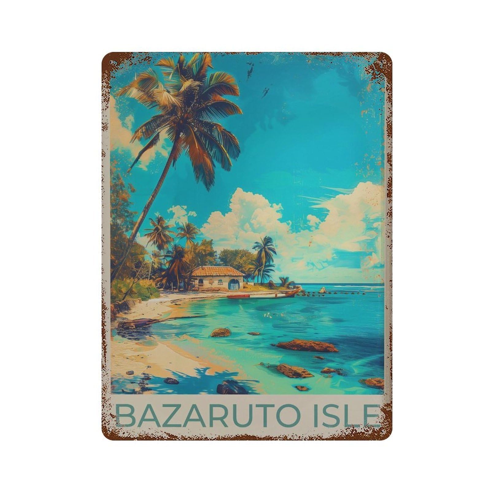 xiaoxiaoshen Bazaruto Isle Travel Mozambique Island Wall Decor Art Metal Tin Poster Modern Home Decor Art Home Bar Shop Decorations Vintage Sign 40x30cm