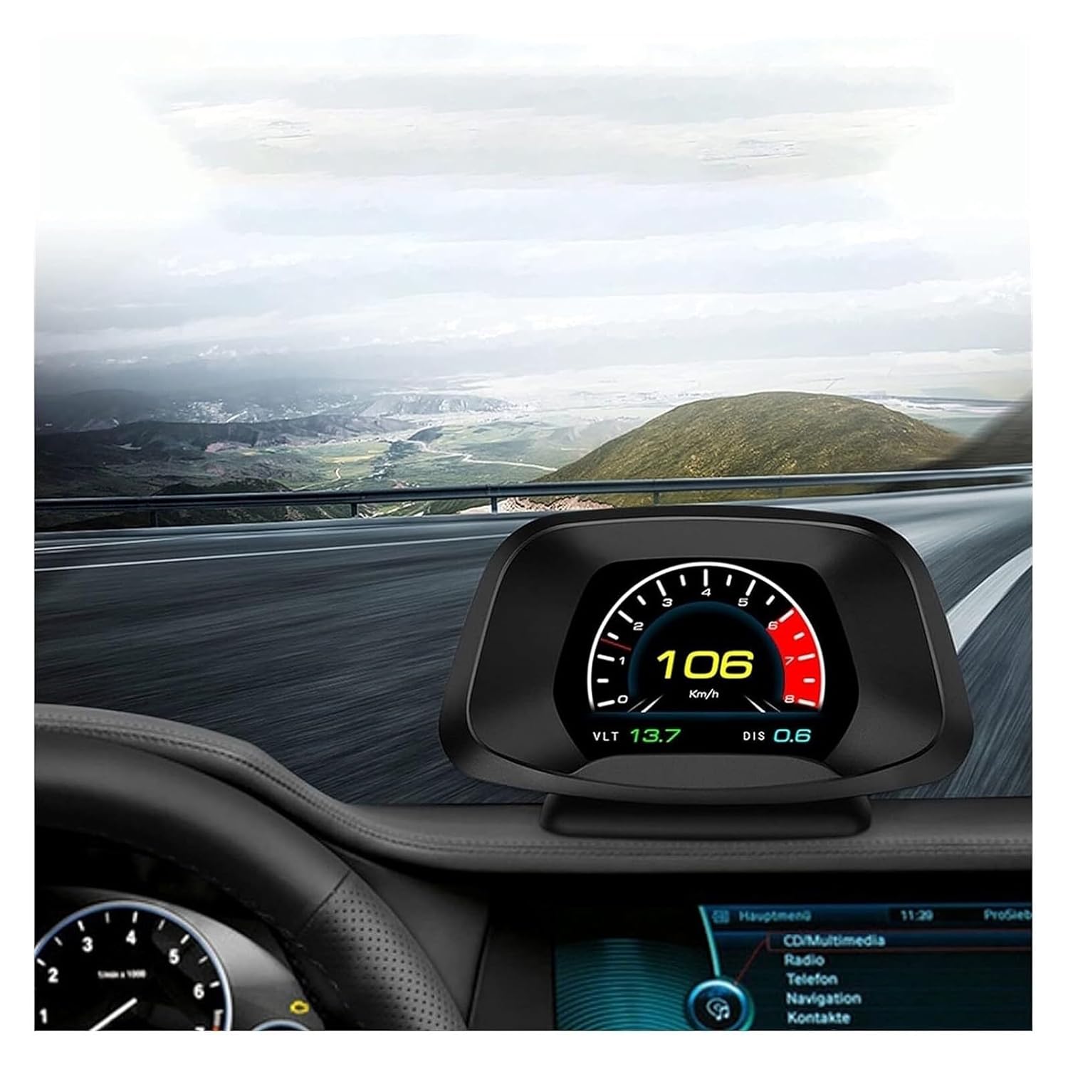 Heads up Display for Cars, Car Digital Speedometer Alarm Water & Oil Temp Overspeed Warning Smart Gauge
